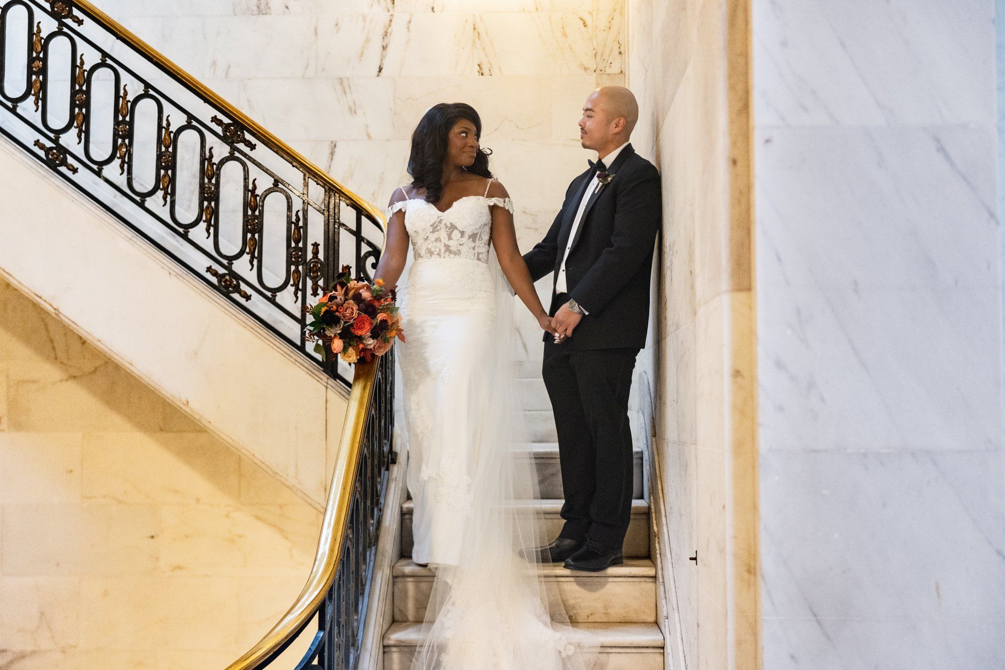 interracial city hall micro wedding, Both Families Through the Galleries