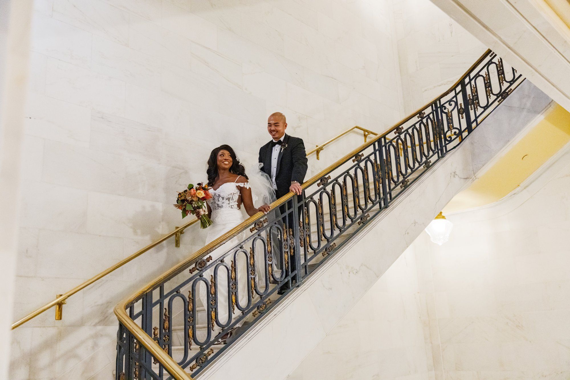interracial city hall micro wedding, Both Families Through the Galleries