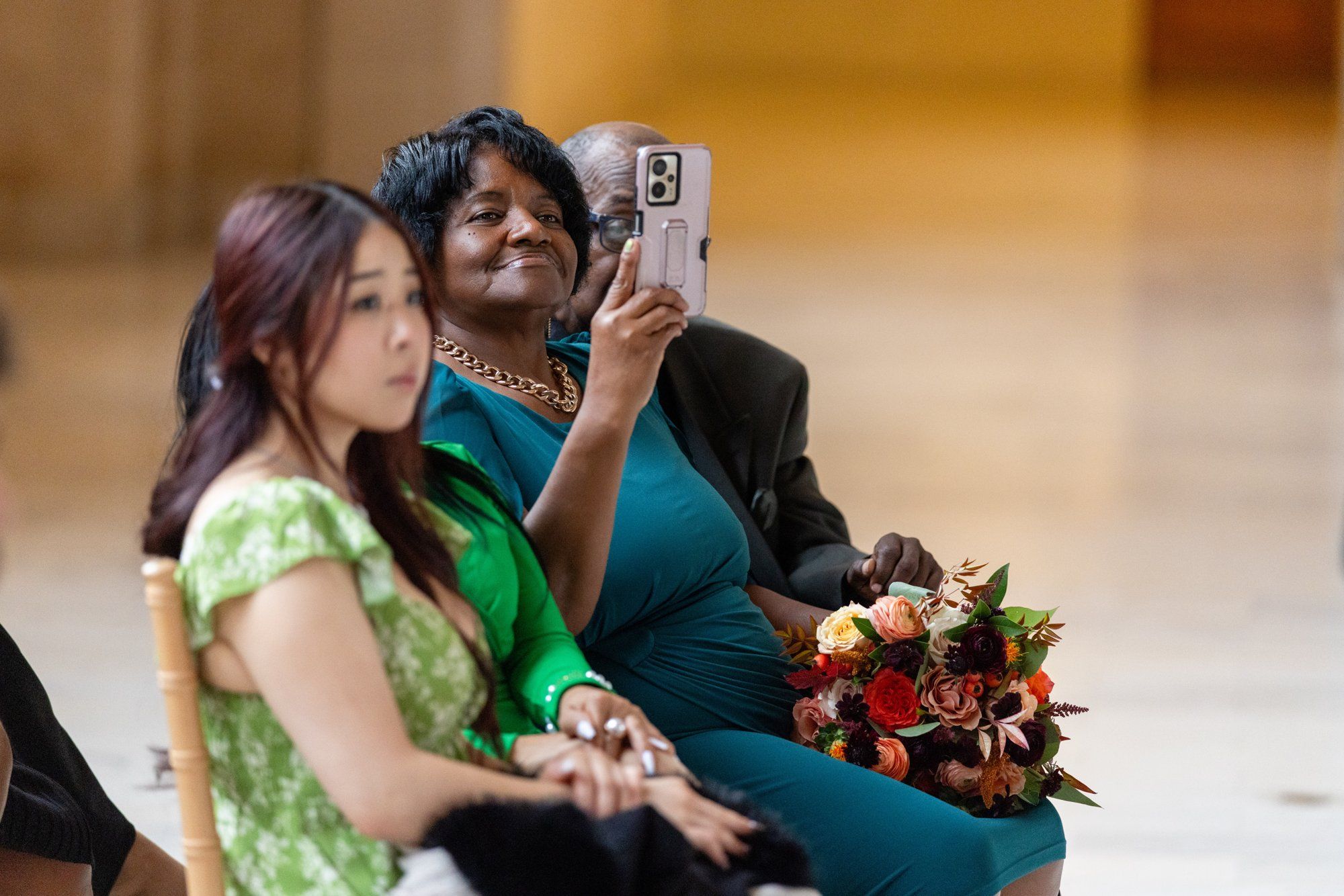 interracial city hall micro wedding, Vows on the Grand Staircase