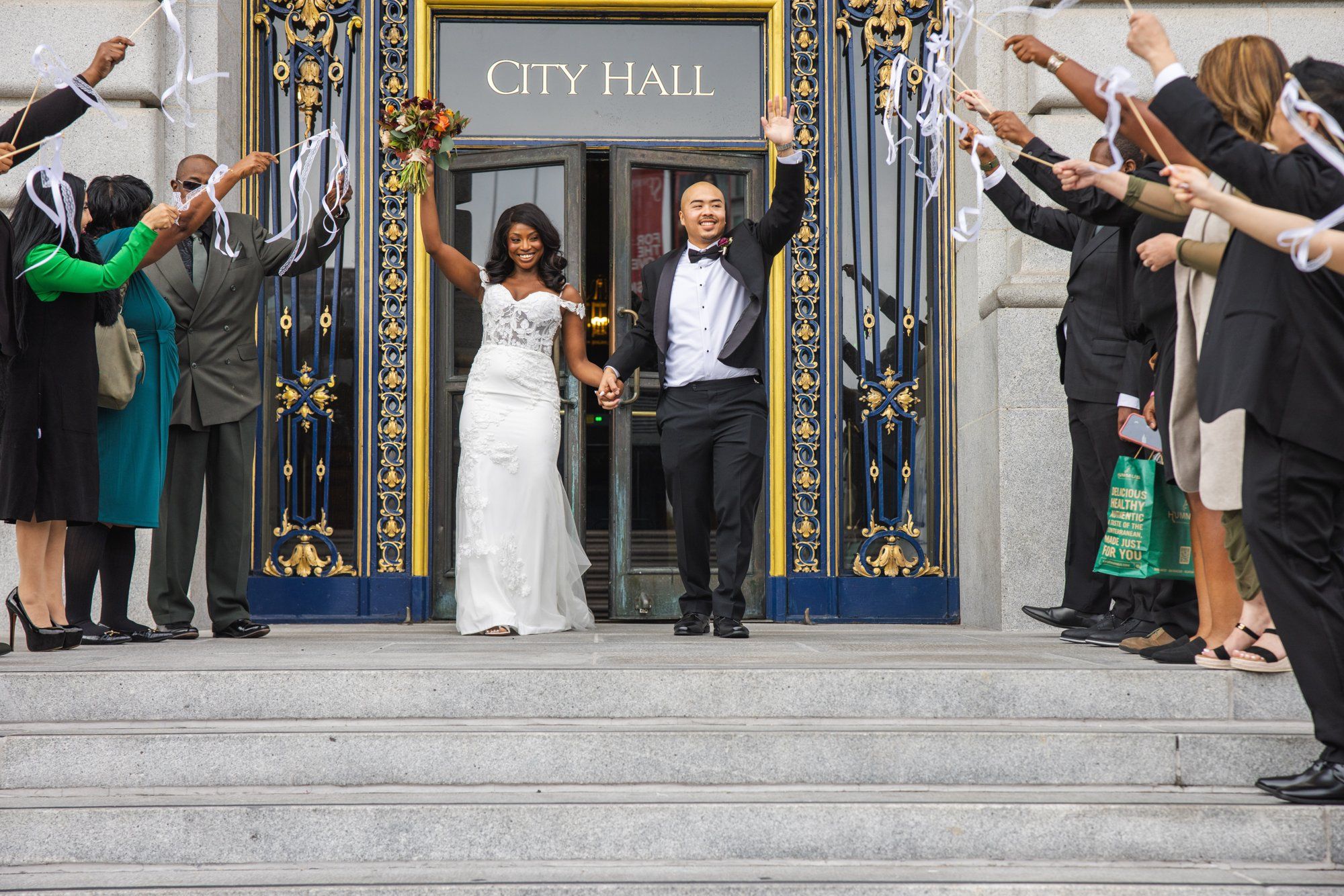 interracial city hall micro wedding, Both Families Through the Galleries