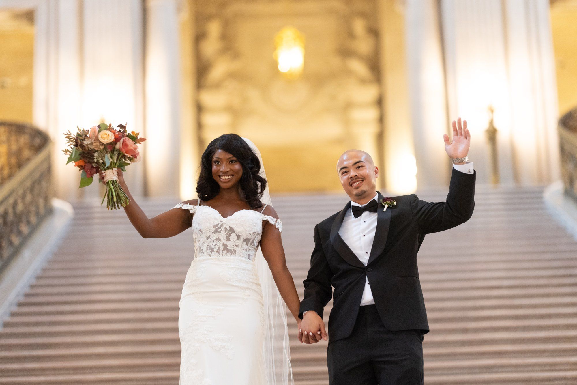 interracial city hall micro wedding, Both Families Through the Galleries