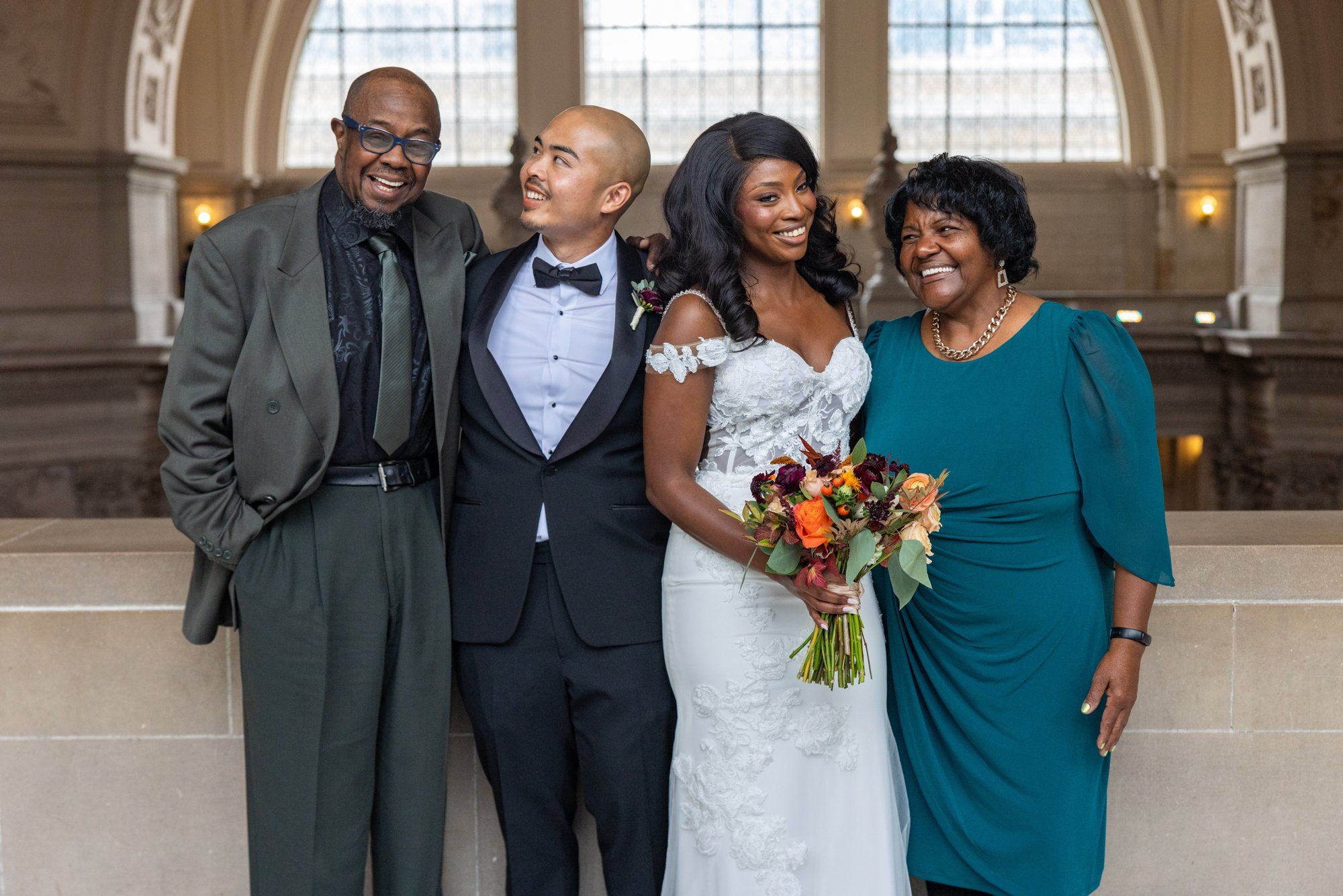 interracial city hall micro wedding, Both Families Through the Galleries