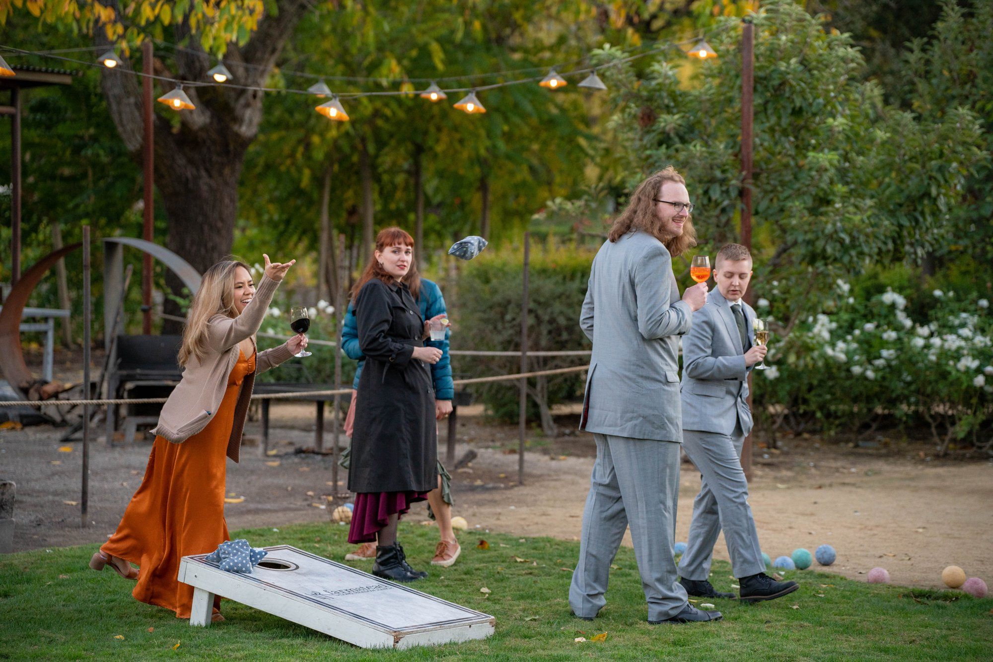 farm-to-table vineyard wedding at farmstead, st helena, Dinner on The Lawn