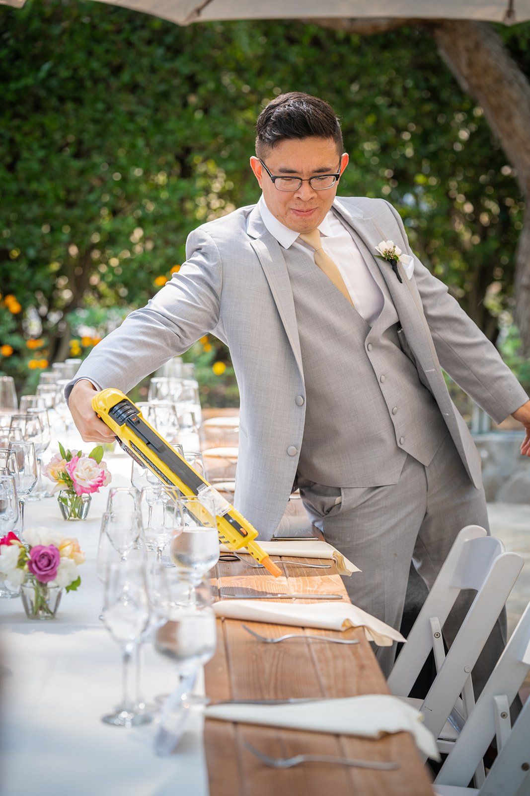adobe mission vineyard wedding at cline family cellars, Lunch, Toasts, and Cake Under the Trees