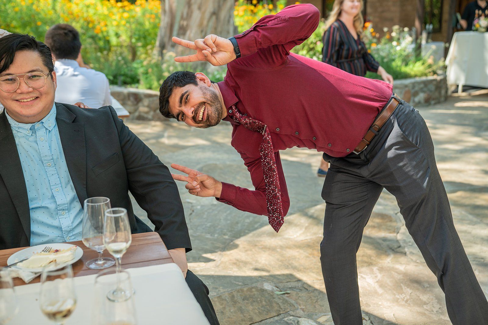 adobe mission vineyard wedding at cline family cellars, Lunch, Toasts, and Cake Under the Trees