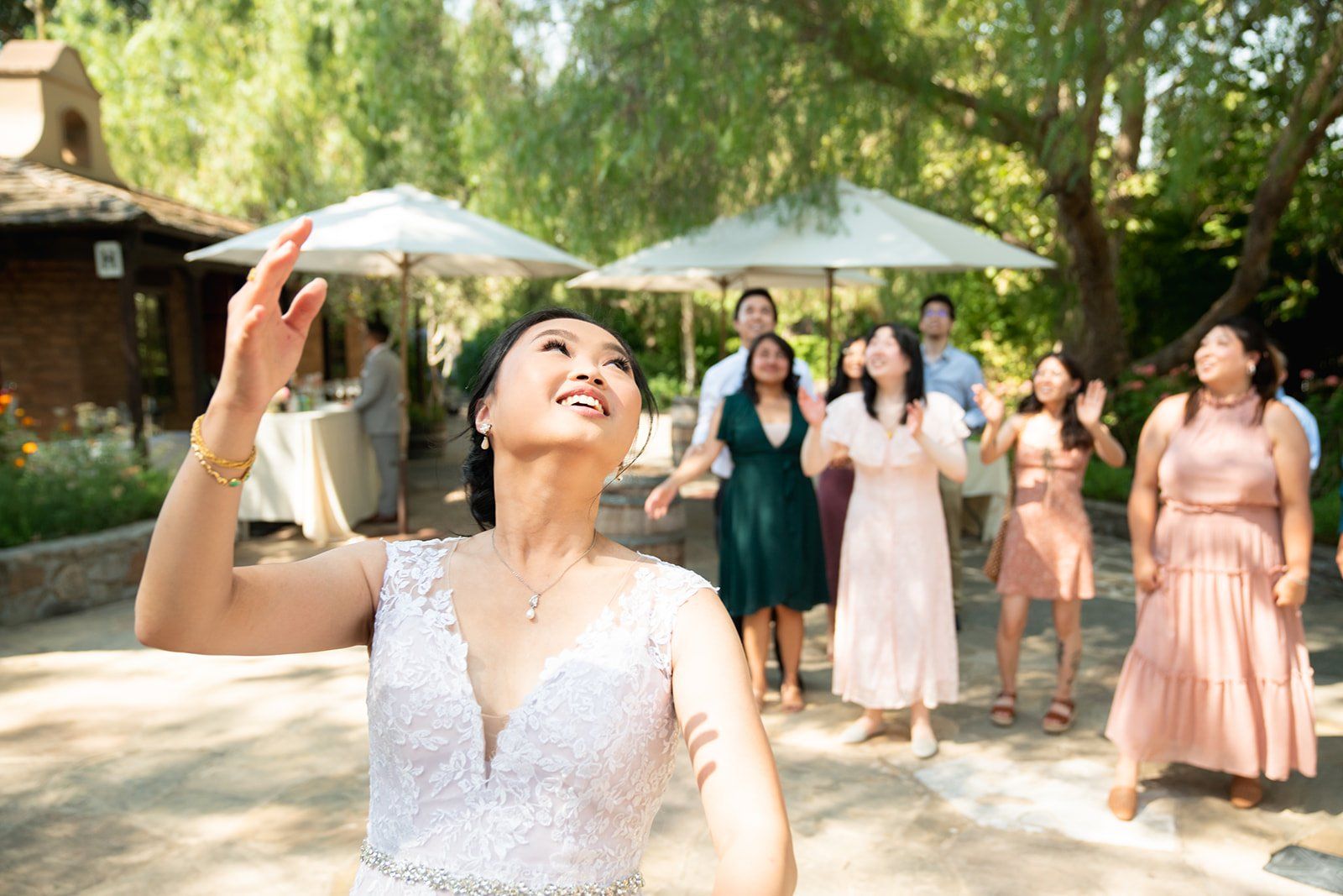 adobe mission vineyard wedding at cline family cellars, Lunch, Toasts, and Cake Under the Trees