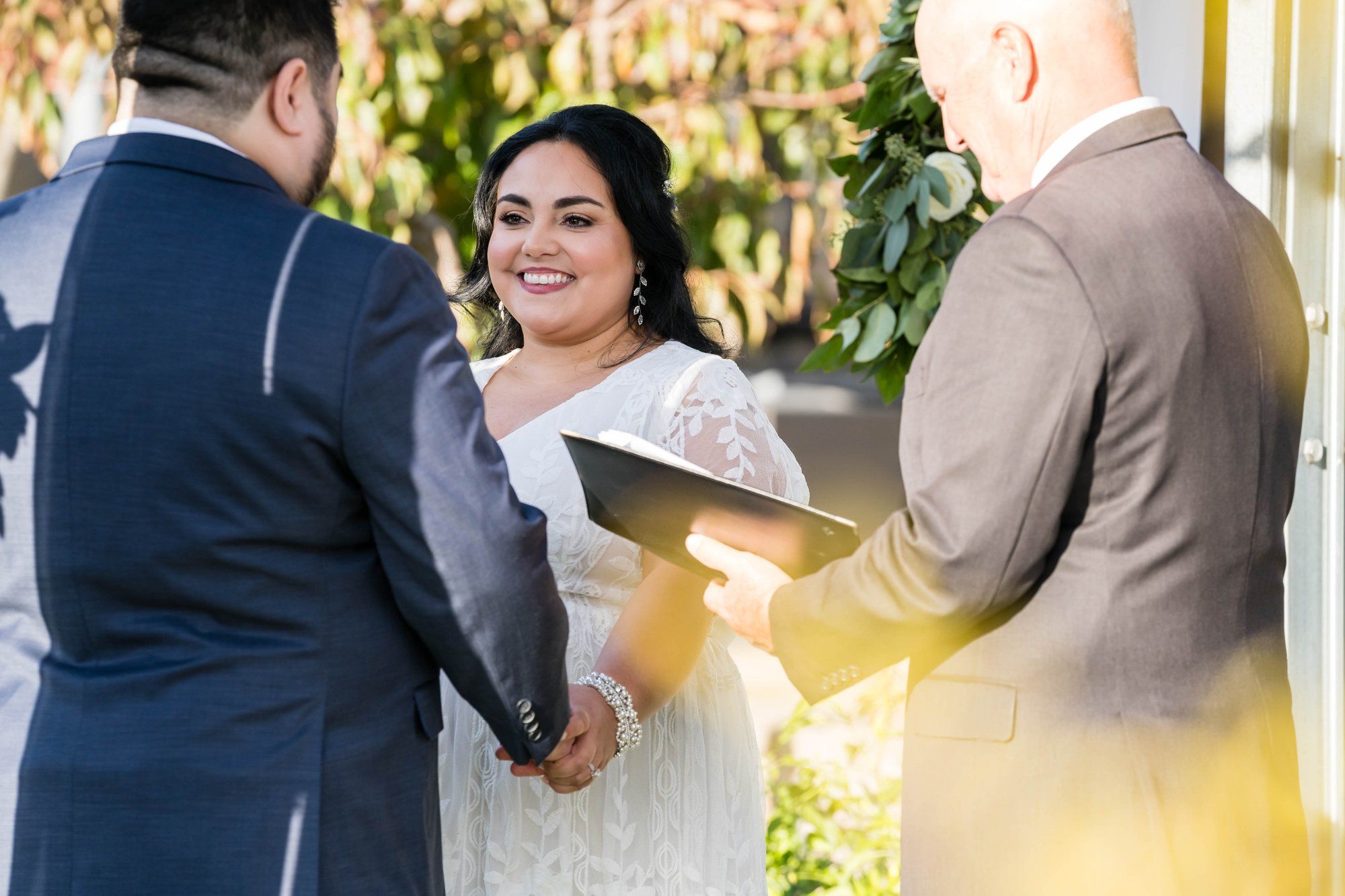 culinary micro wedding at the CIA at copia, napa, A Sand Ceremony in the Culinary Garden at Copia