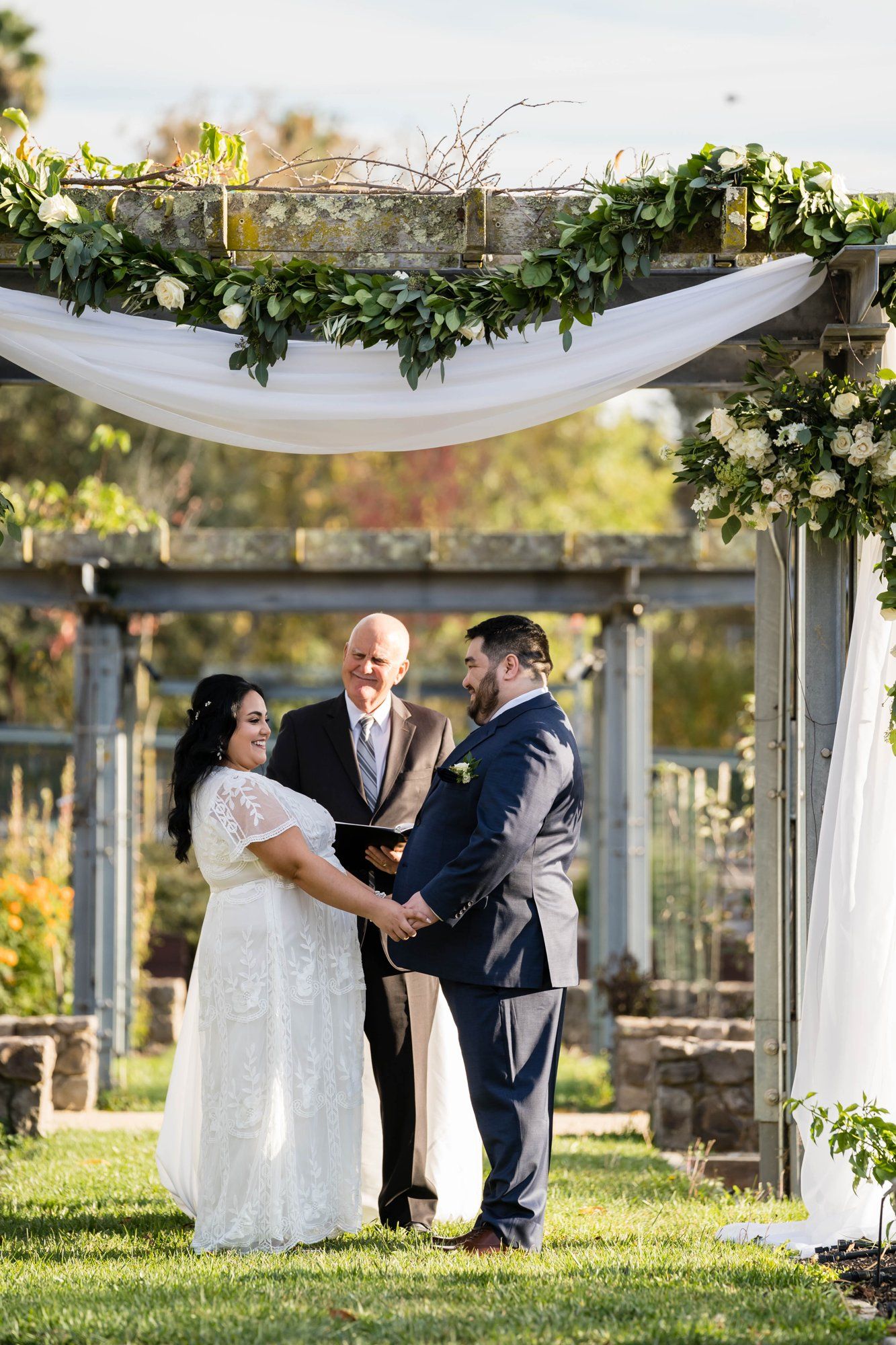 culinary micro wedding at the CIA at copia, napa, A Sand Ceremony in the Culinary Garden at Copia
