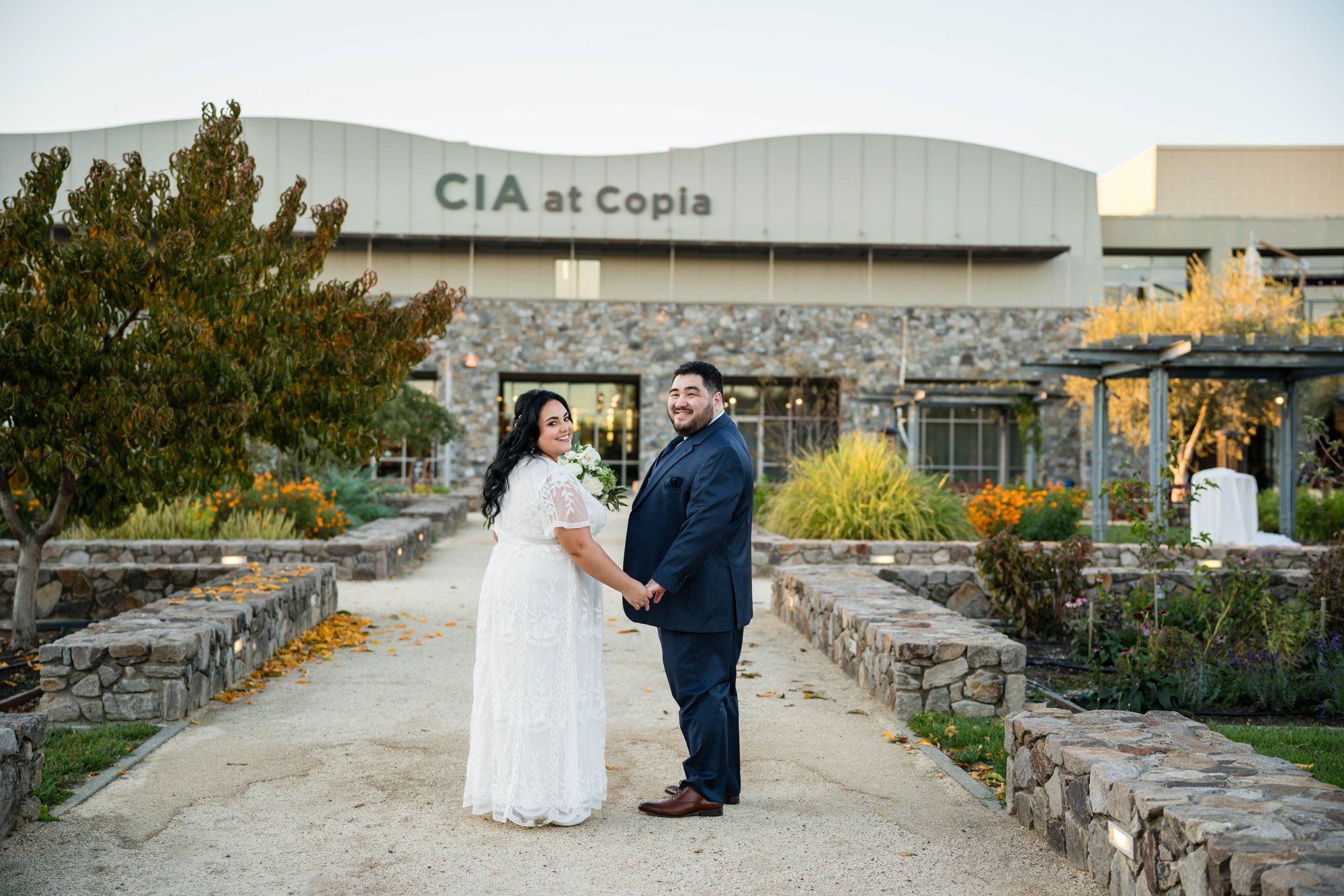 culinary micro wedding at the CIA at copia, napa, Portraits on the Copia Grounds