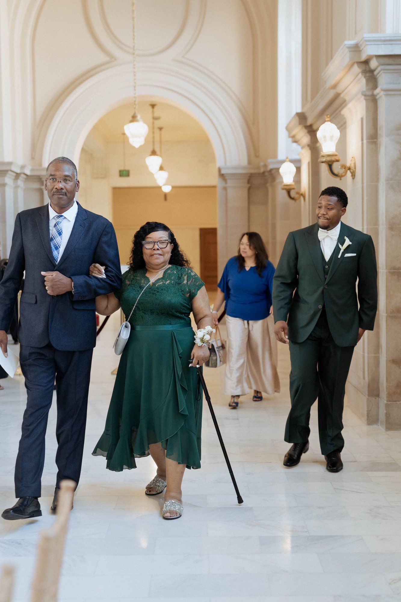 multicultural city hall elopement, Portraits Through the Multicultural City Hall Landmark