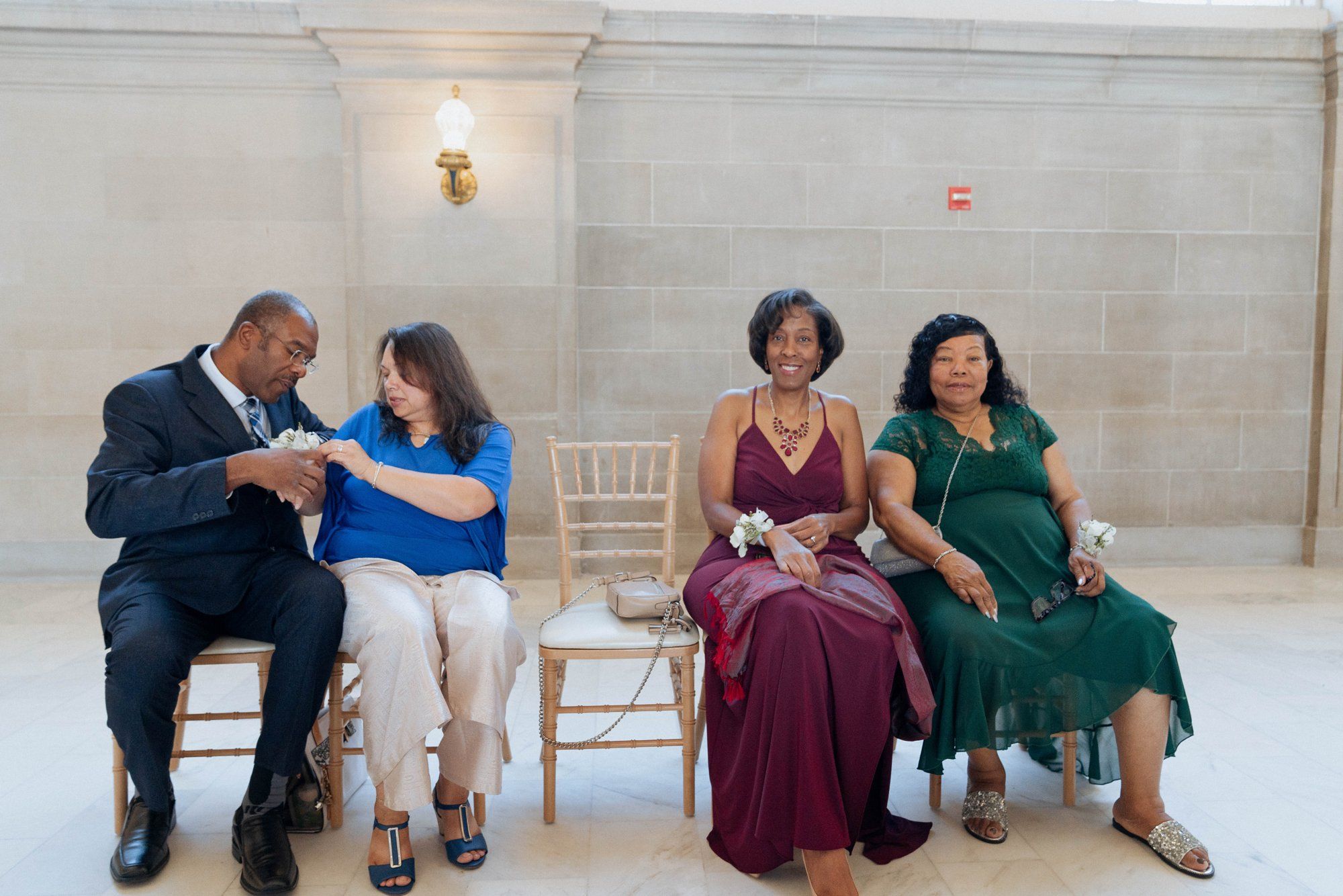 multicultural city hall elopement, Portraits Through the Multicultural City Hall Landmark