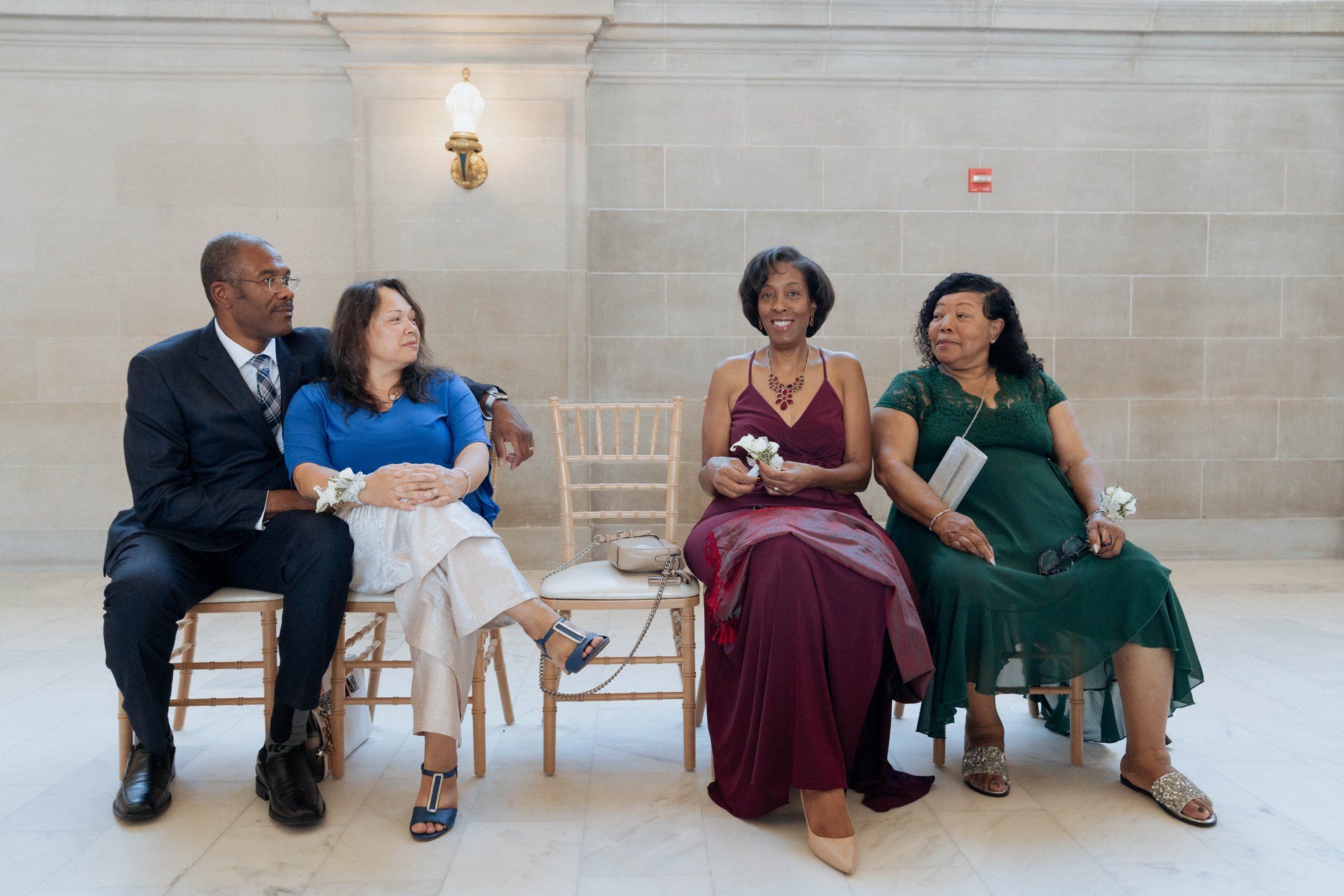 multicultural city hall elopement, Portraits Through the Multicultural City Hall Landmark