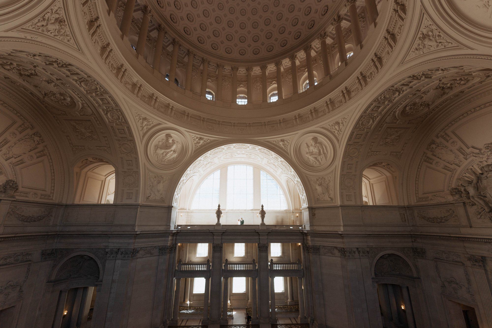 multicultural city hall elopement, Portraits Through the Multicultural City Hall Landmark