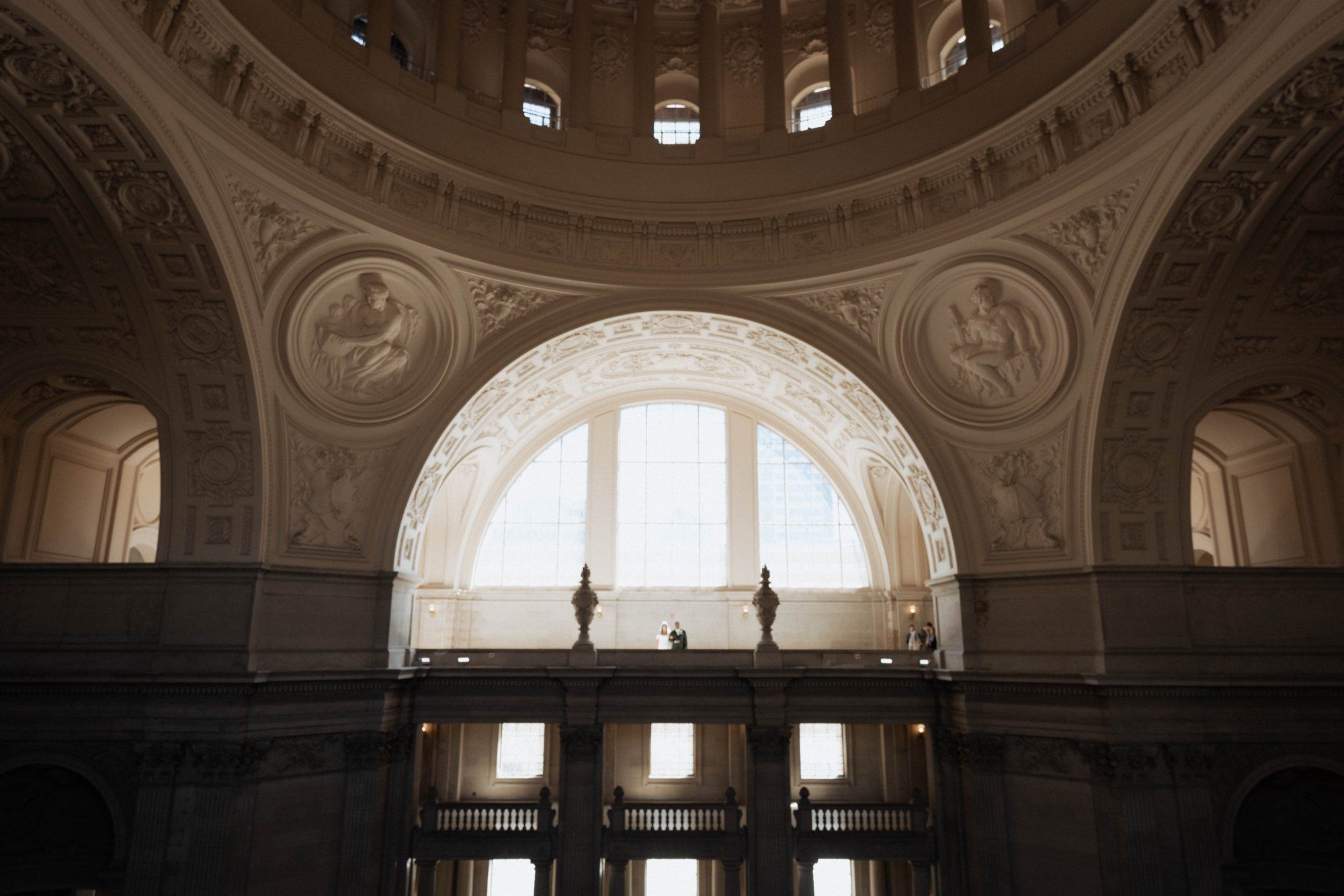 multicultural city hall elopement, Portraits Through the Multicultural City Hall Landmark