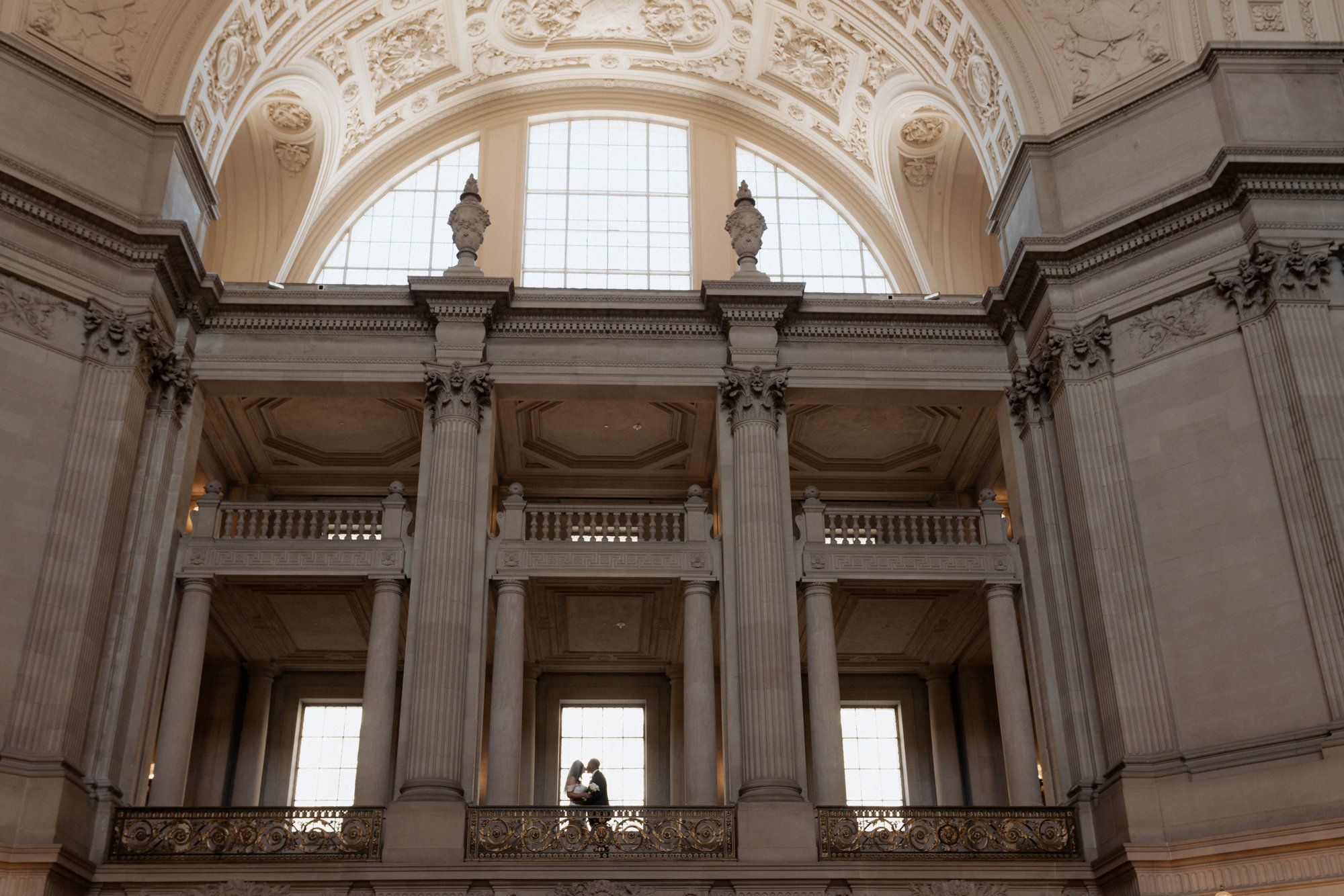 multicultural city hall elopement, Portraits Through the Multicultural City Hall Landmark