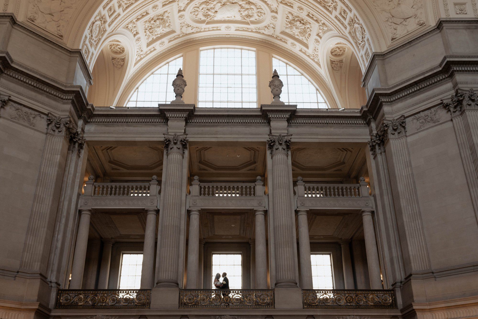 multicultural city hall elopement, Portraits Through the Multicultural City Hall Landmark