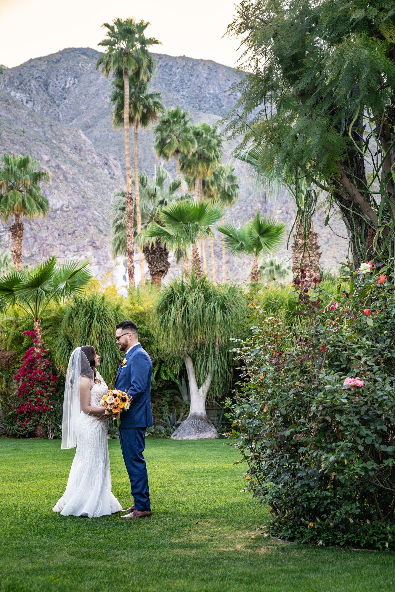 desert estate micro wedding at casa de monte vista, palm springs, Portraits Around the Estate at Dusk