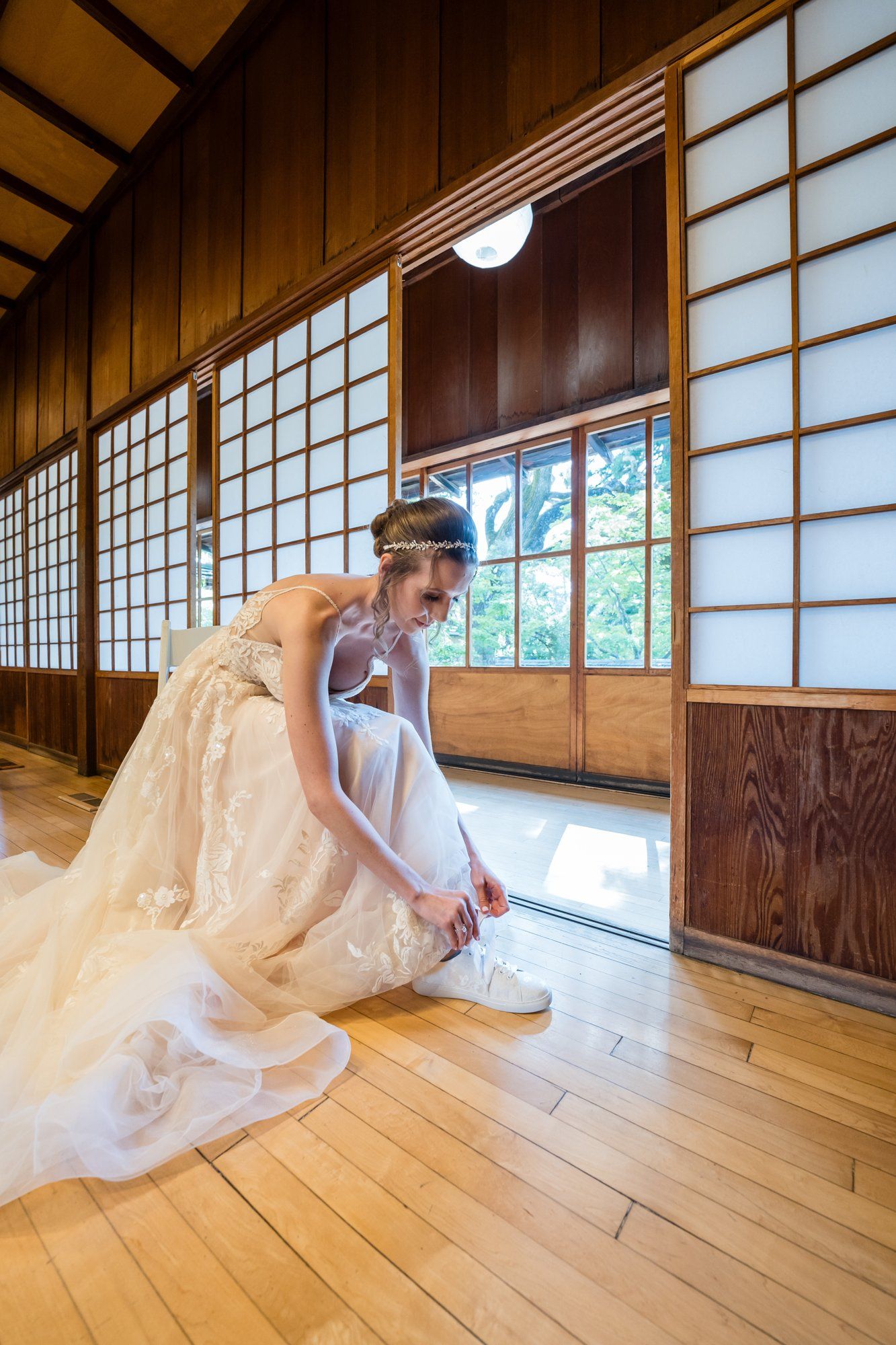 full day in a japanese garden at hakone (28 guests, ceremony + reception), Getting Ready in the Japanese Garden