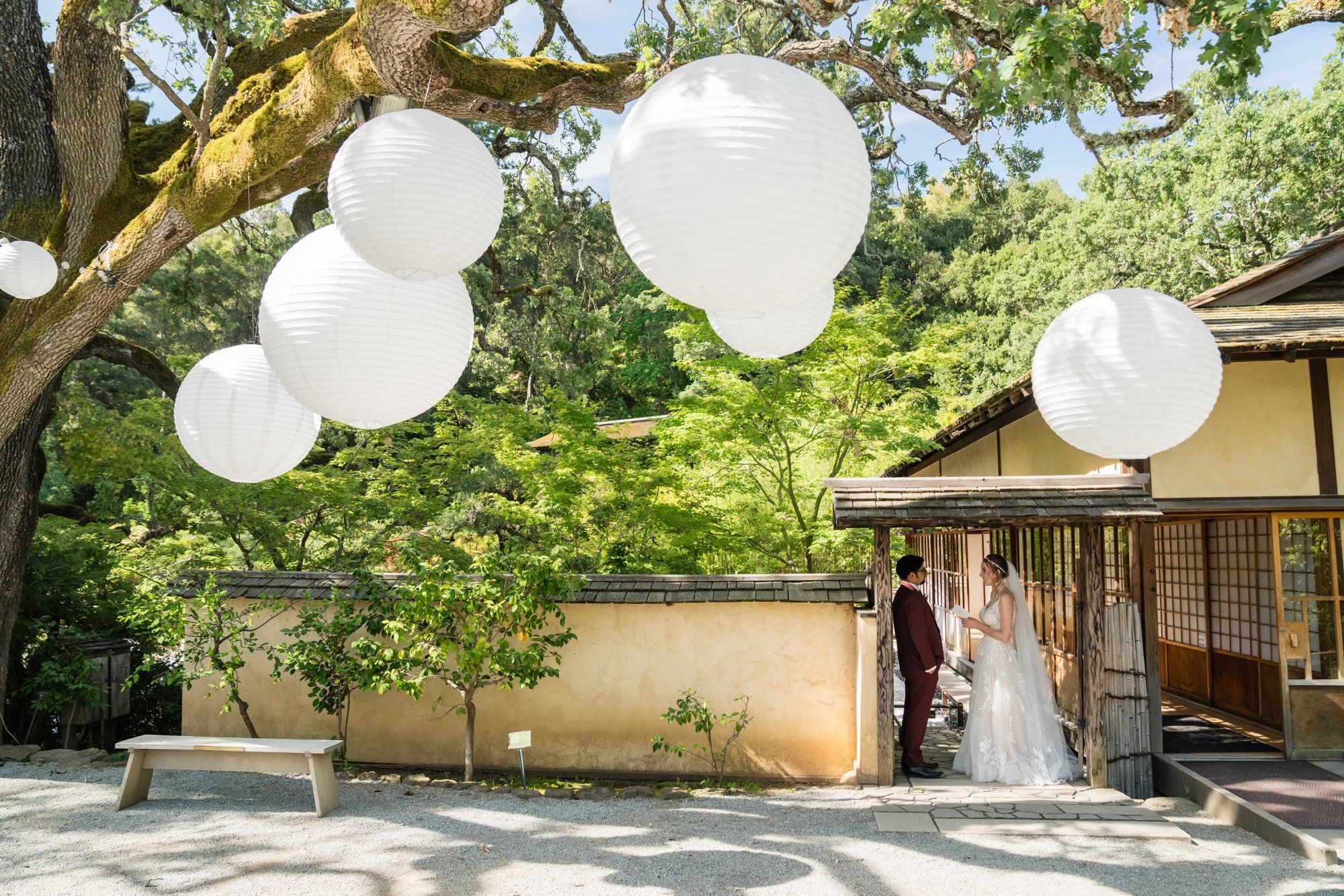 full day in a japanese garden at hakone (28 guests, ceremony + reception), Portraits Along the Stone Paths