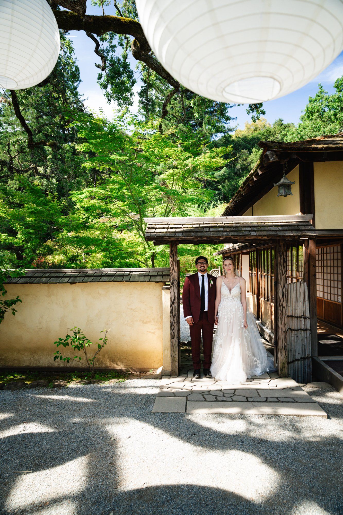 full day in a japanese garden at hakone (28 guests, ceremony + reception), Portraits Along the Stone Paths