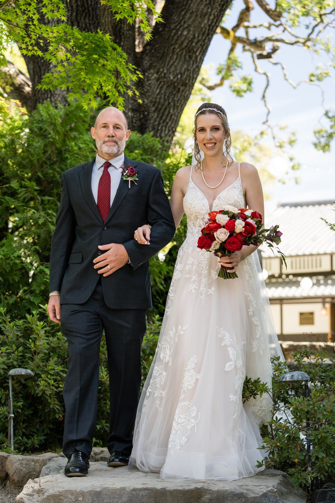 full day in a japanese garden at hakone (28 guests, ceremony + reception), Portraits Along the Stone Paths