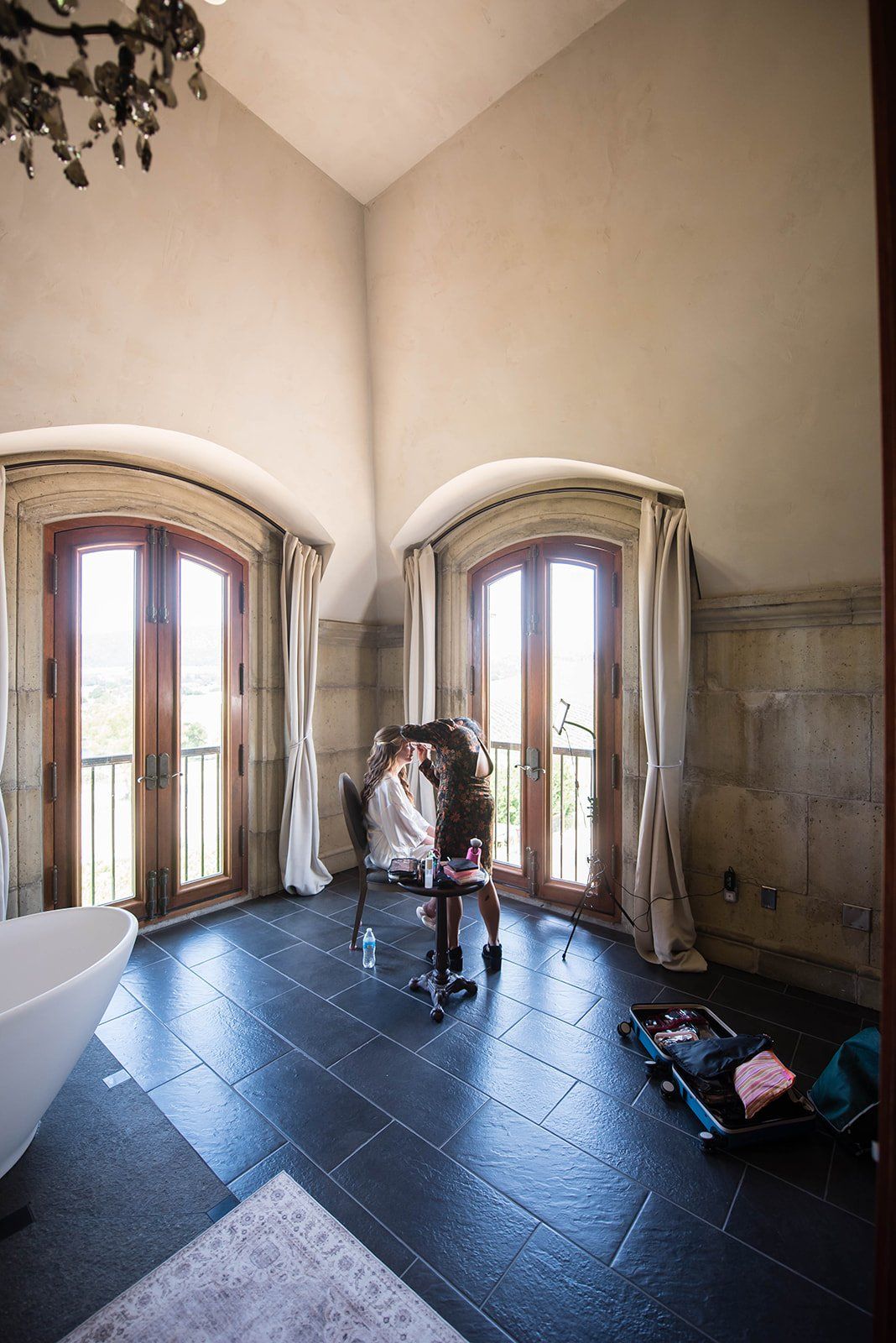 château-airbnb micro wedding, sonoma, Getting Ready at the Château