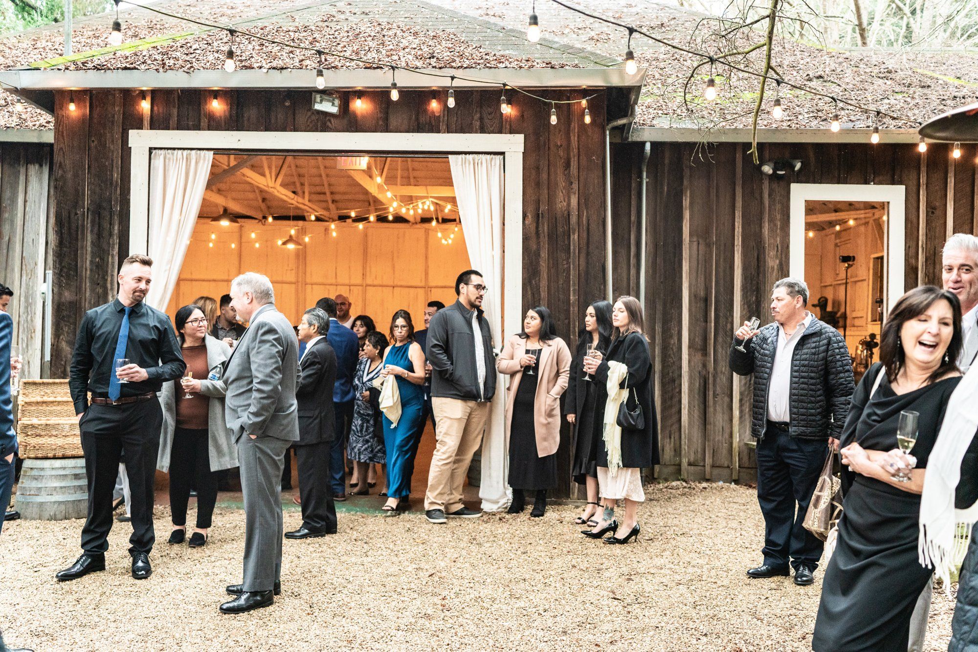 winter wedding at sand rock farm (january, 50 guests), A Winter Barn Wedding Reception in Aptos