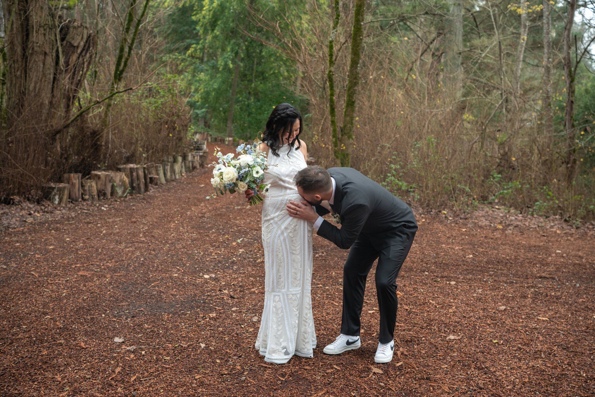 winter wedding at sand rock farm (january, 50 guests), Family Among the Redwoods
