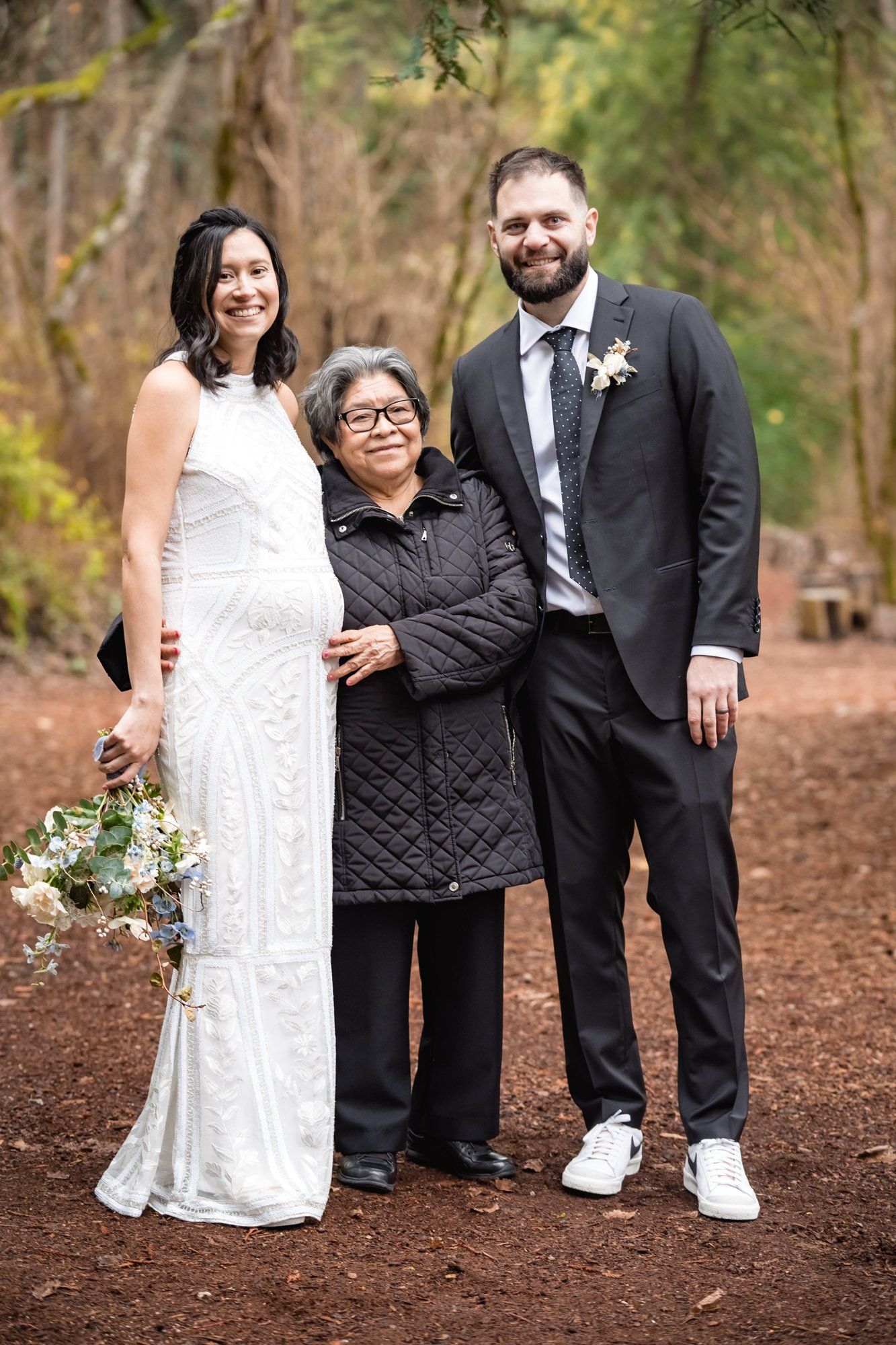 winter wedding at sand rock farm (january, 50 guests), Family Among the Redwoods
