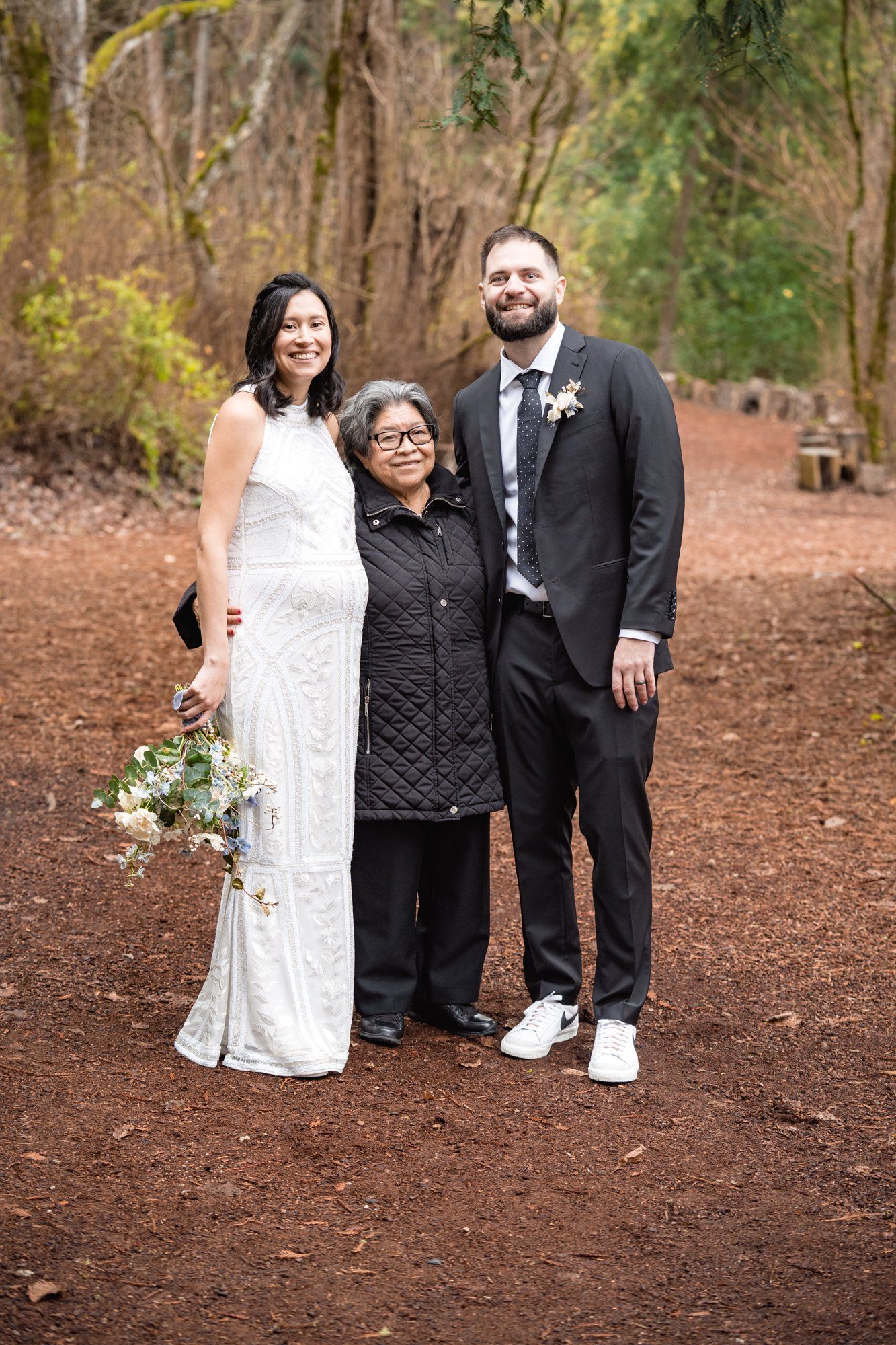winter wedding at sand rock farm (january, 50 guests), Family Among the Redwoods