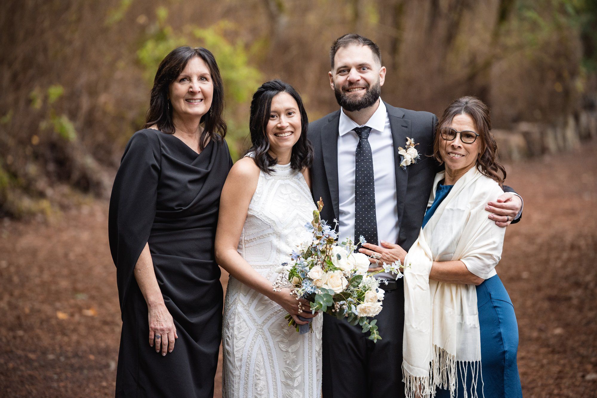 winter wedding at sand rock farm (january, 50 guests), Family Among the Redwoods
