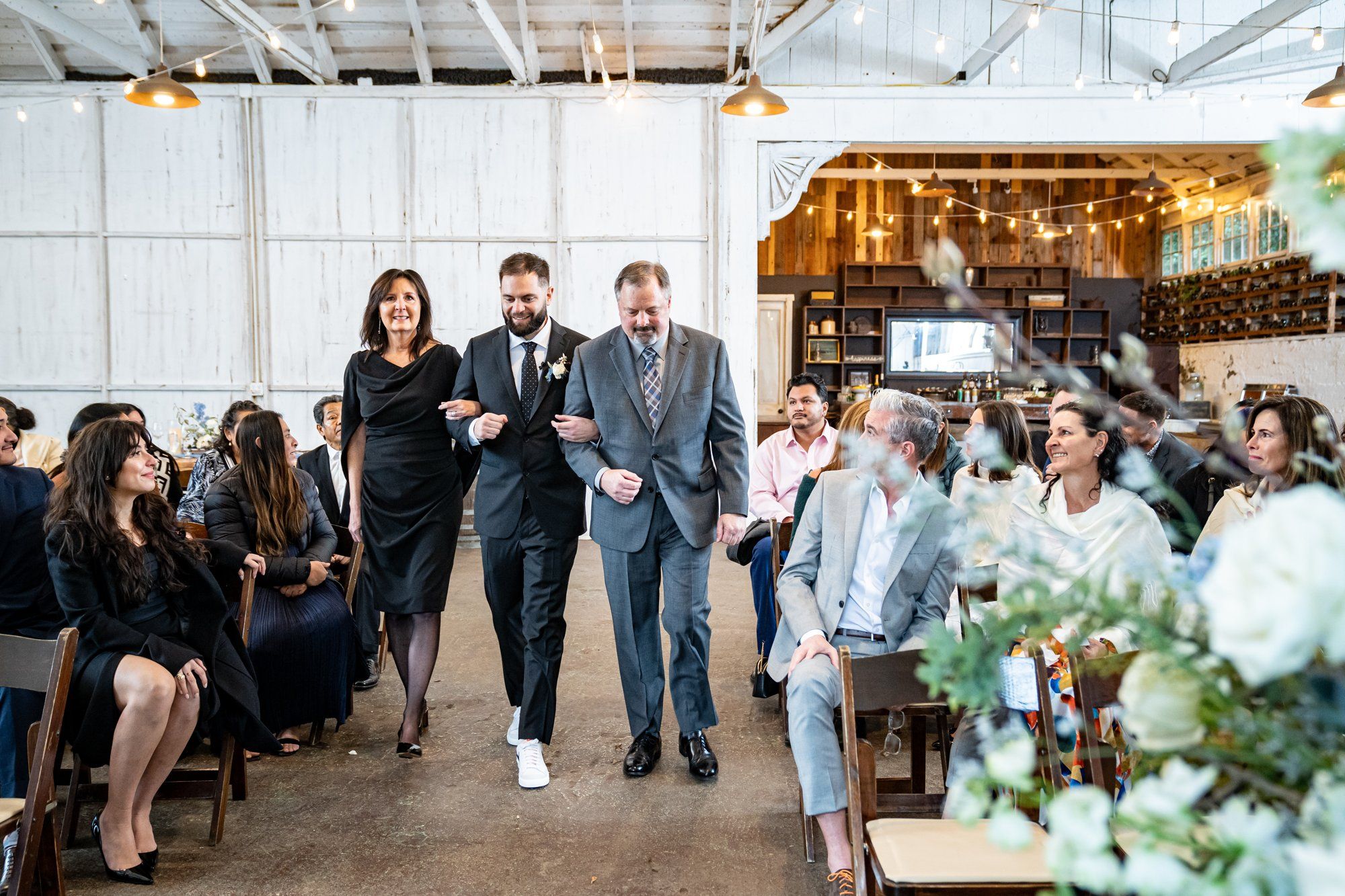 winter wedding at sand rock farm (january, 50 guests), A Foggy-January Redwood Ceremony at Sand Rock Farm