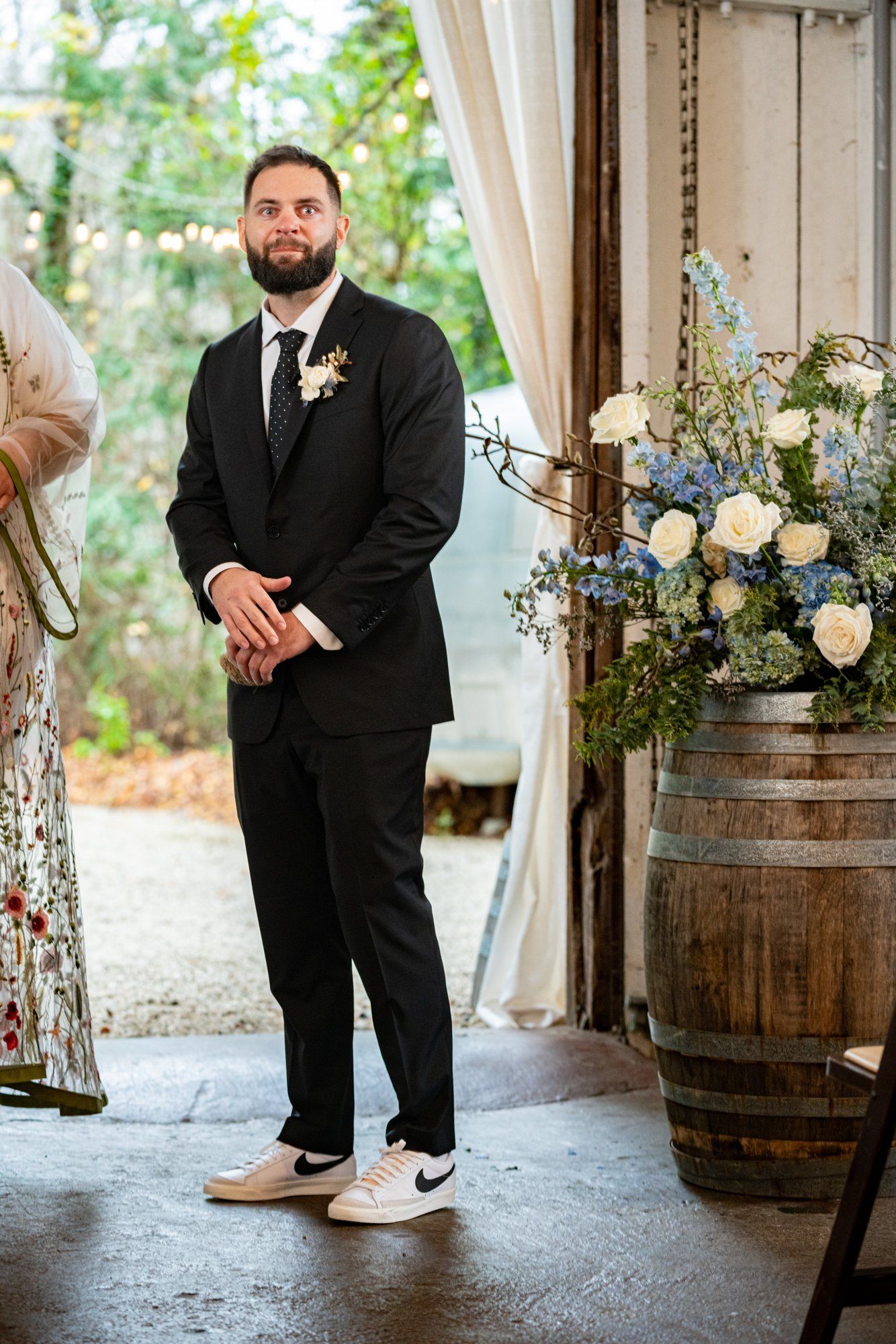 winter wedding at sand rock farm (january, 50 guests), A Foggy-January Redwood Ceremony at Sand Rock Farm