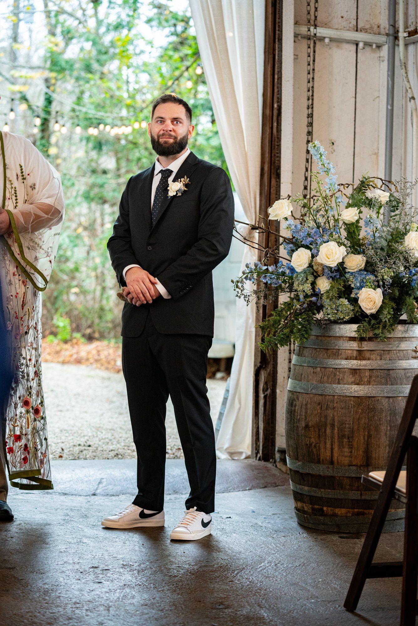 winter wedding at sand rock farm (january, 50 guests), A Foggy-January Redwood Ceremony at Sand Rock Farm