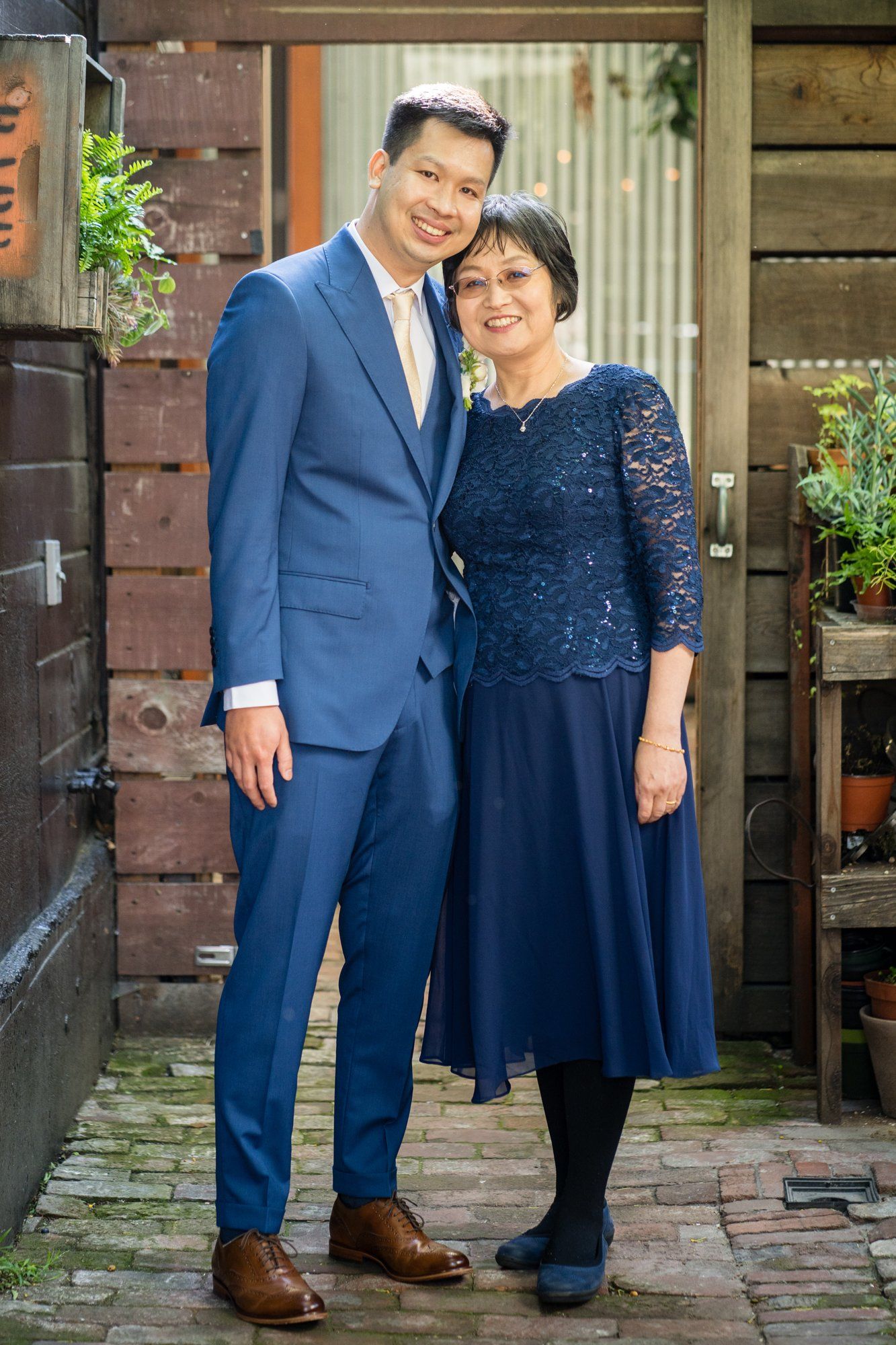 industrial-cafe micro wedding at stable cafe, sf, Portraits on the Garden Patio