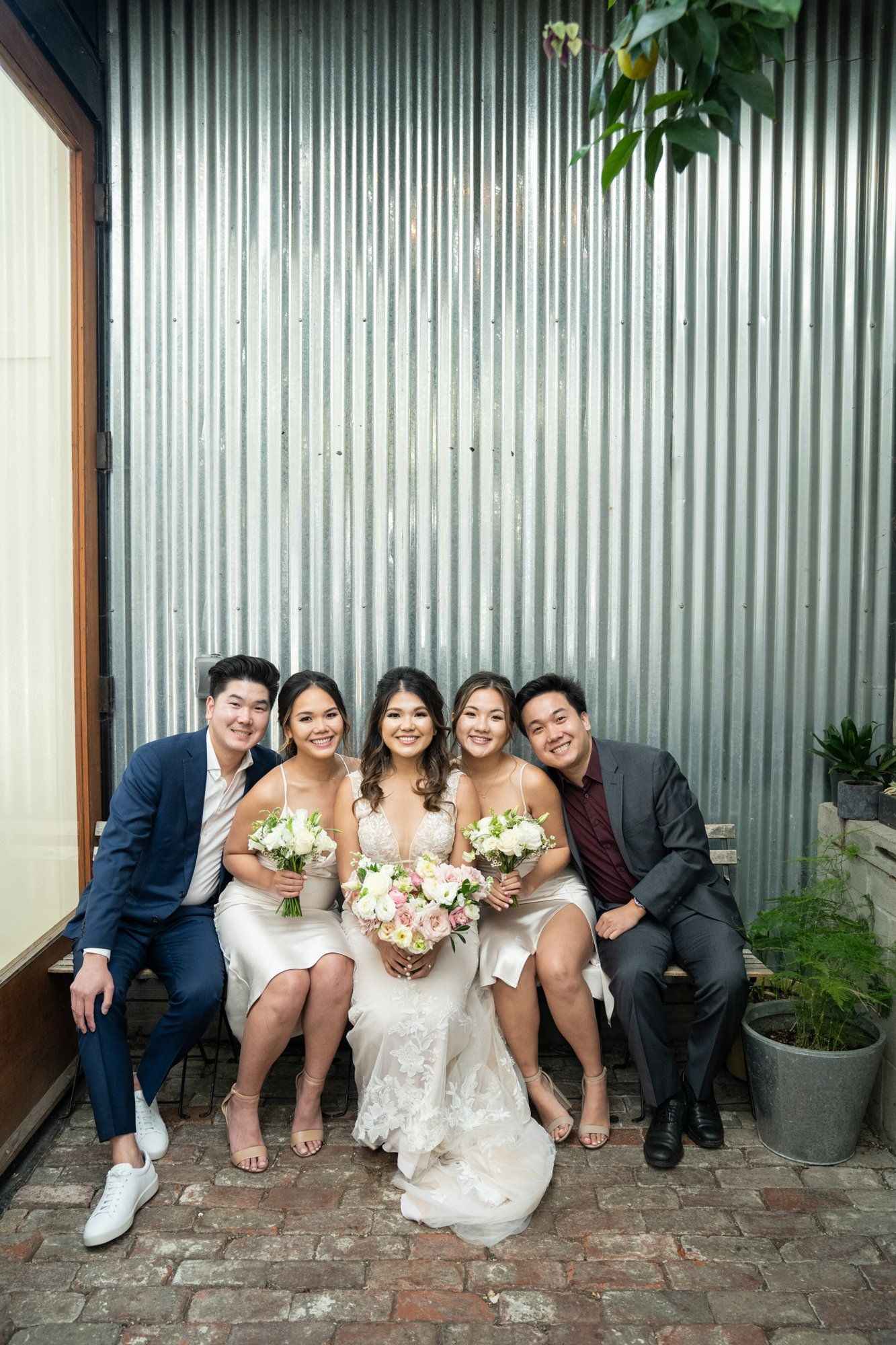 industrial-cafe micro wedding at stable cafe, sf, Portraits on the Garden Patio