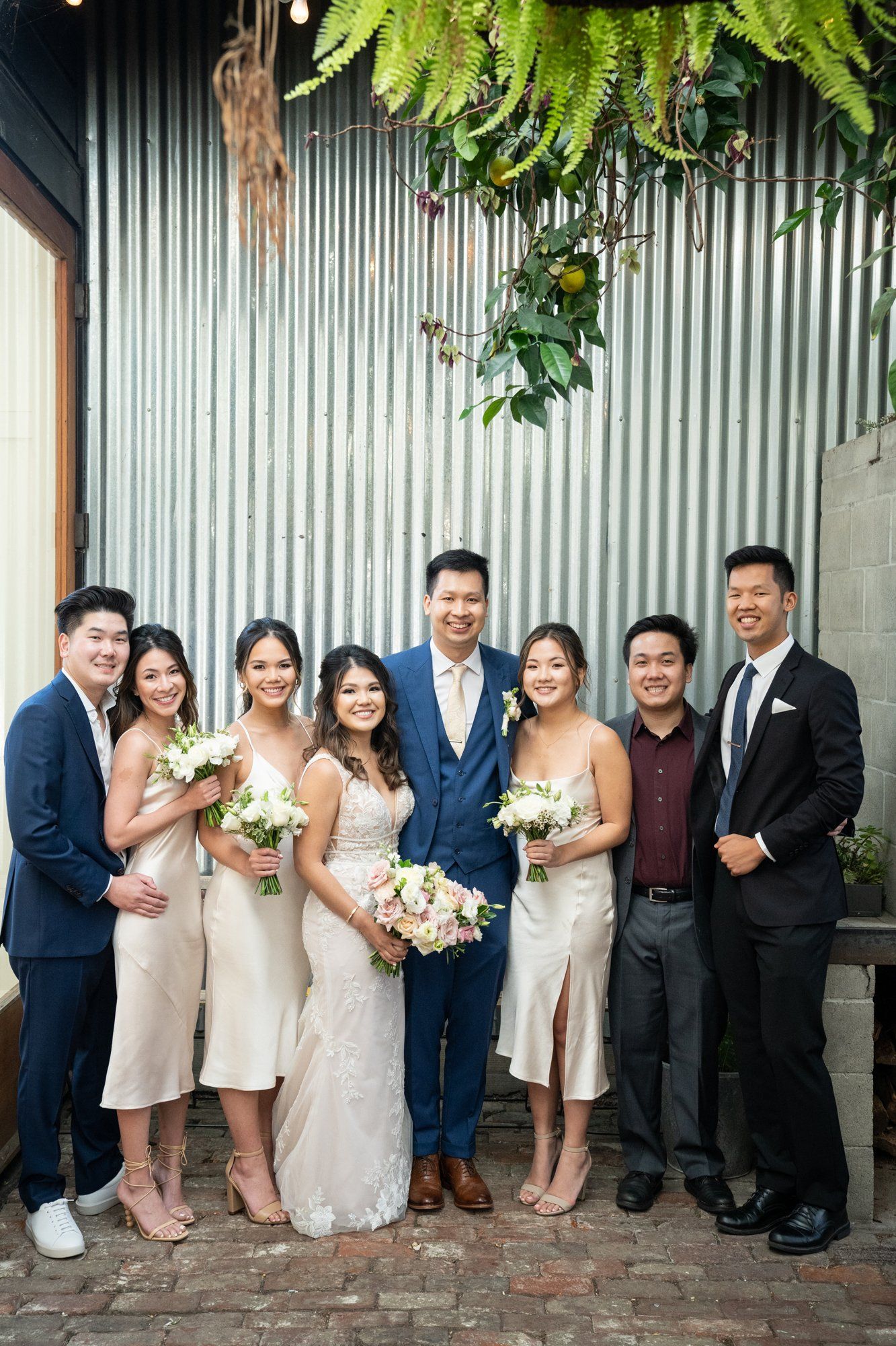 industrial-cafe micro wedding at stable cafe, sf, Portraits on the Garden Patio
