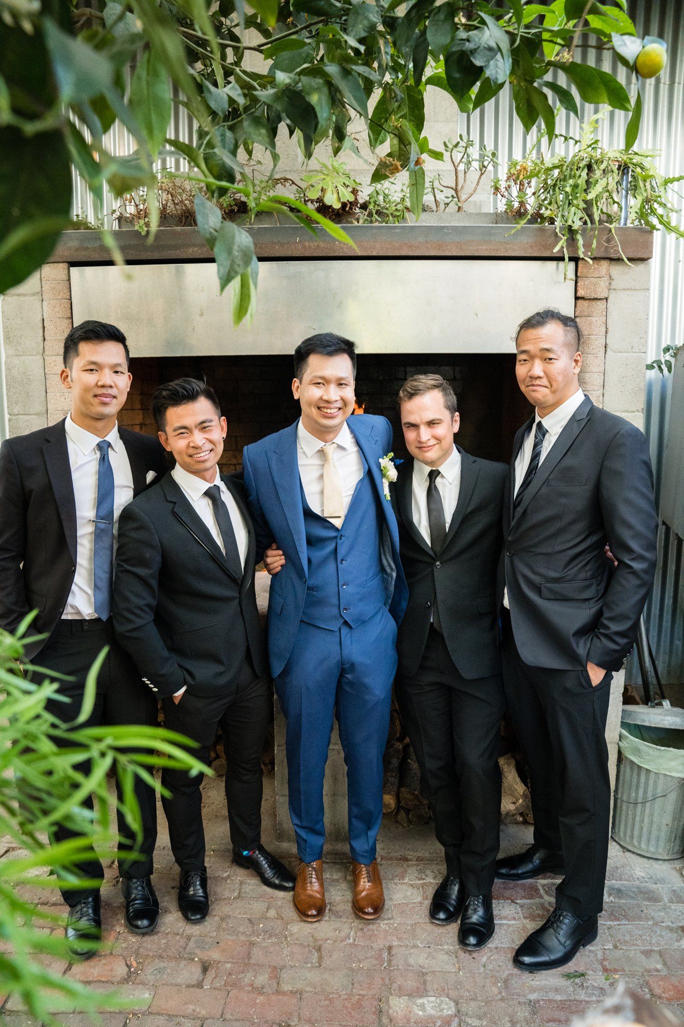 industrial-cafe micro wedding at stable cafe, sf, Portraits on the Garden Patio