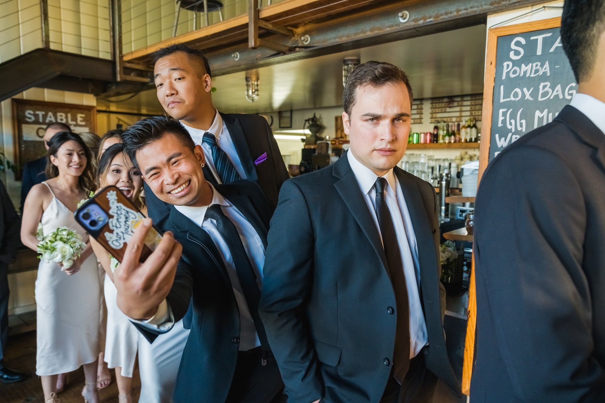 industrial-cafe micro wedding at stable cafe, sf, Portraits on the Garden Patio