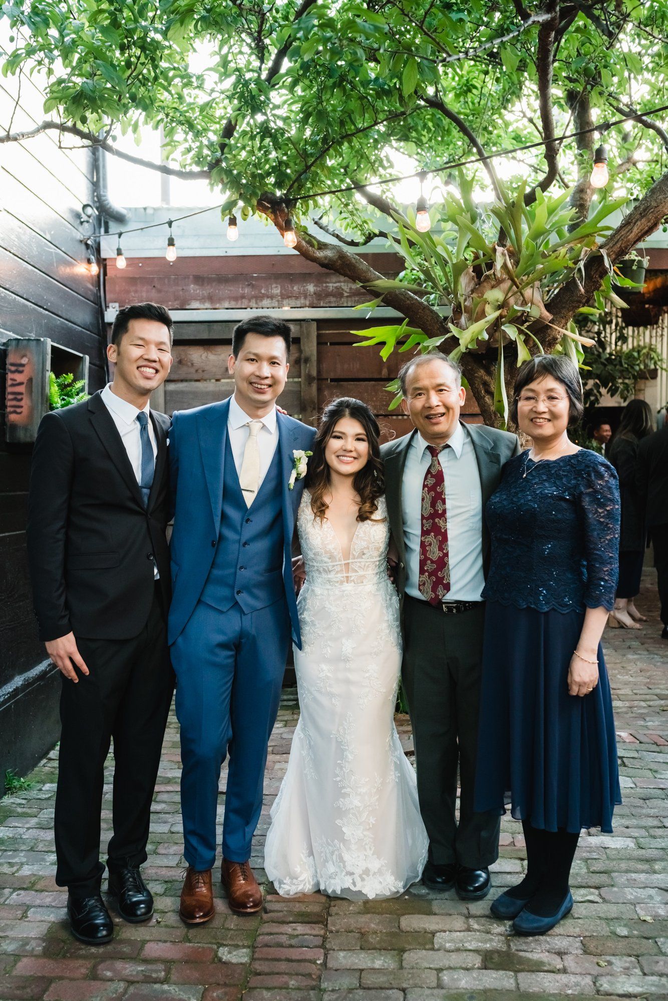 industrial-cafe micro wedding at stable cafe, sf, Portraits on the Garden Patio