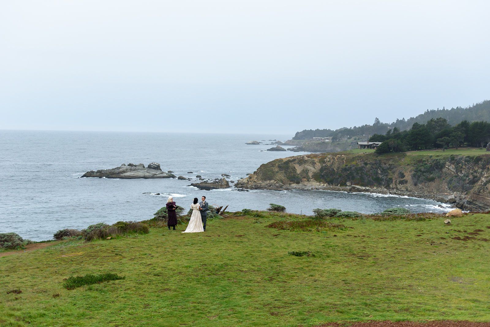 two-person elopement at timber cove (with a city hall stop), City Hall, Then Vows on the Cliff