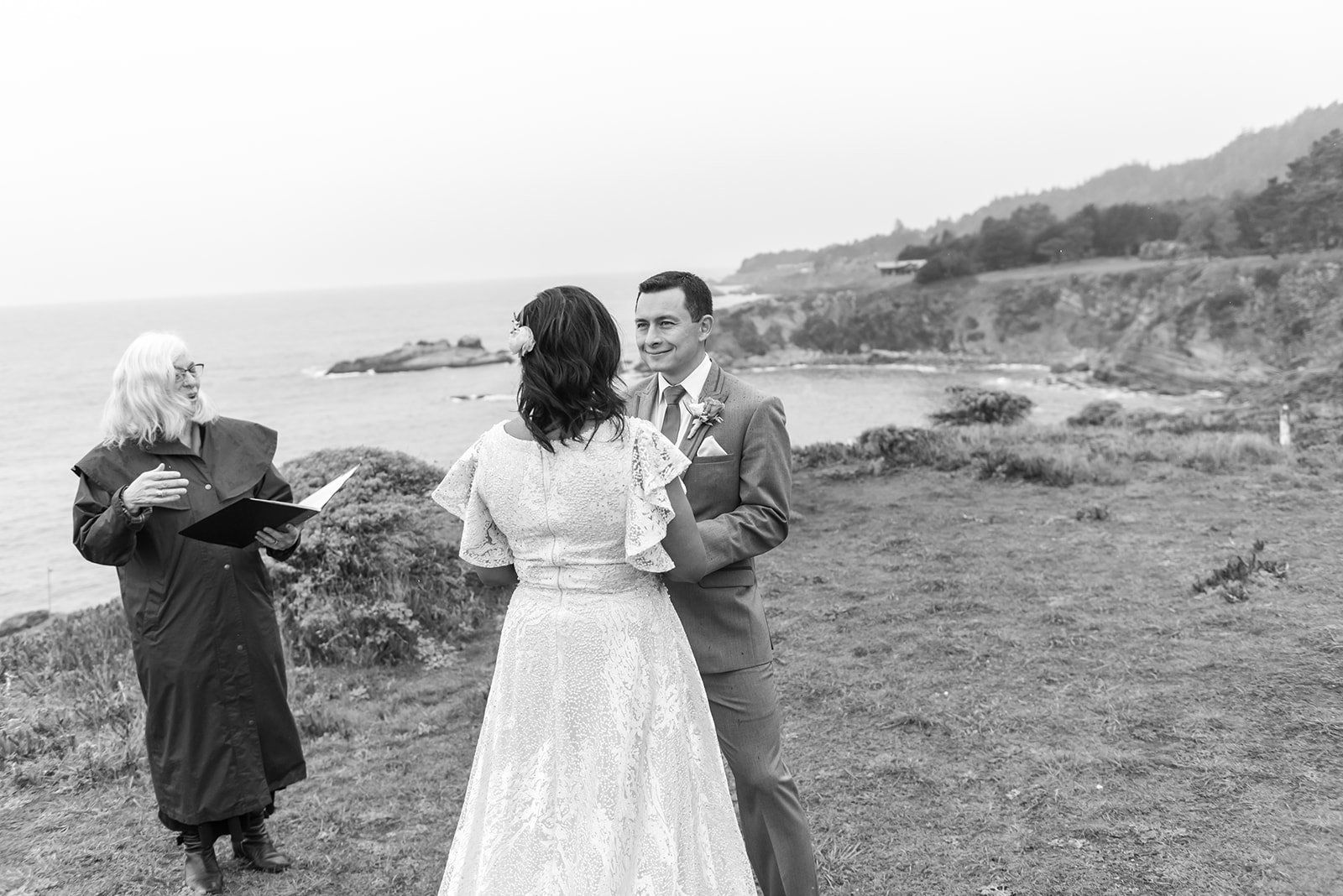 two-person elopement at timber cove (with a city hall stop), City Hall, Then Vows on the Cliff