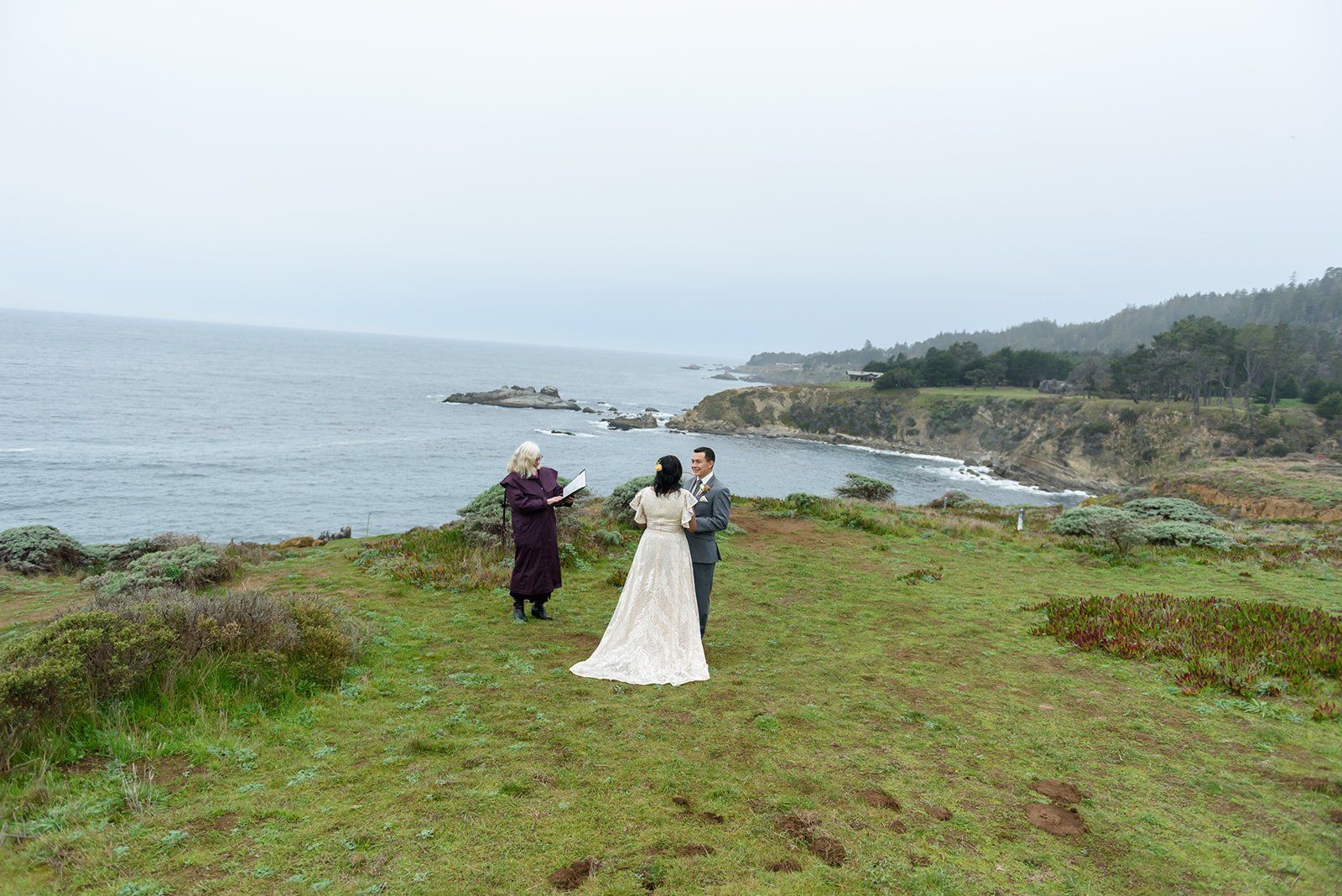 two-person elopement at timber cove (with a city hall stop), City Hall, Then Vows on the Cliff
