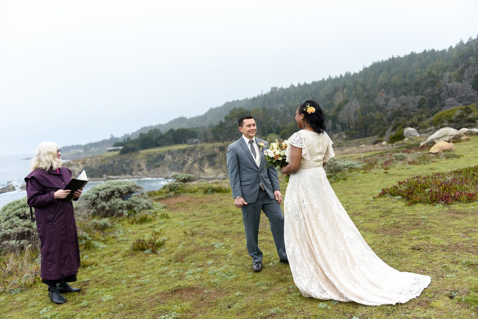 two-person elopement at timber cove (with a city hall stop), City Hall, Then Vows on the Cliff