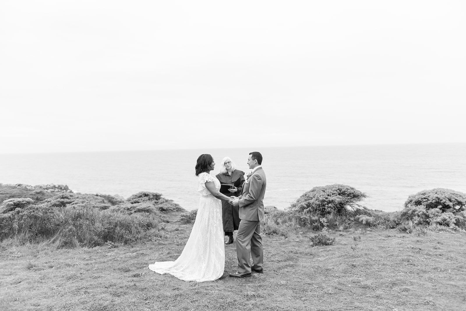 two-person elopement at Timber Cove, City Hall, Then Vows on the Timber Cove Cliff