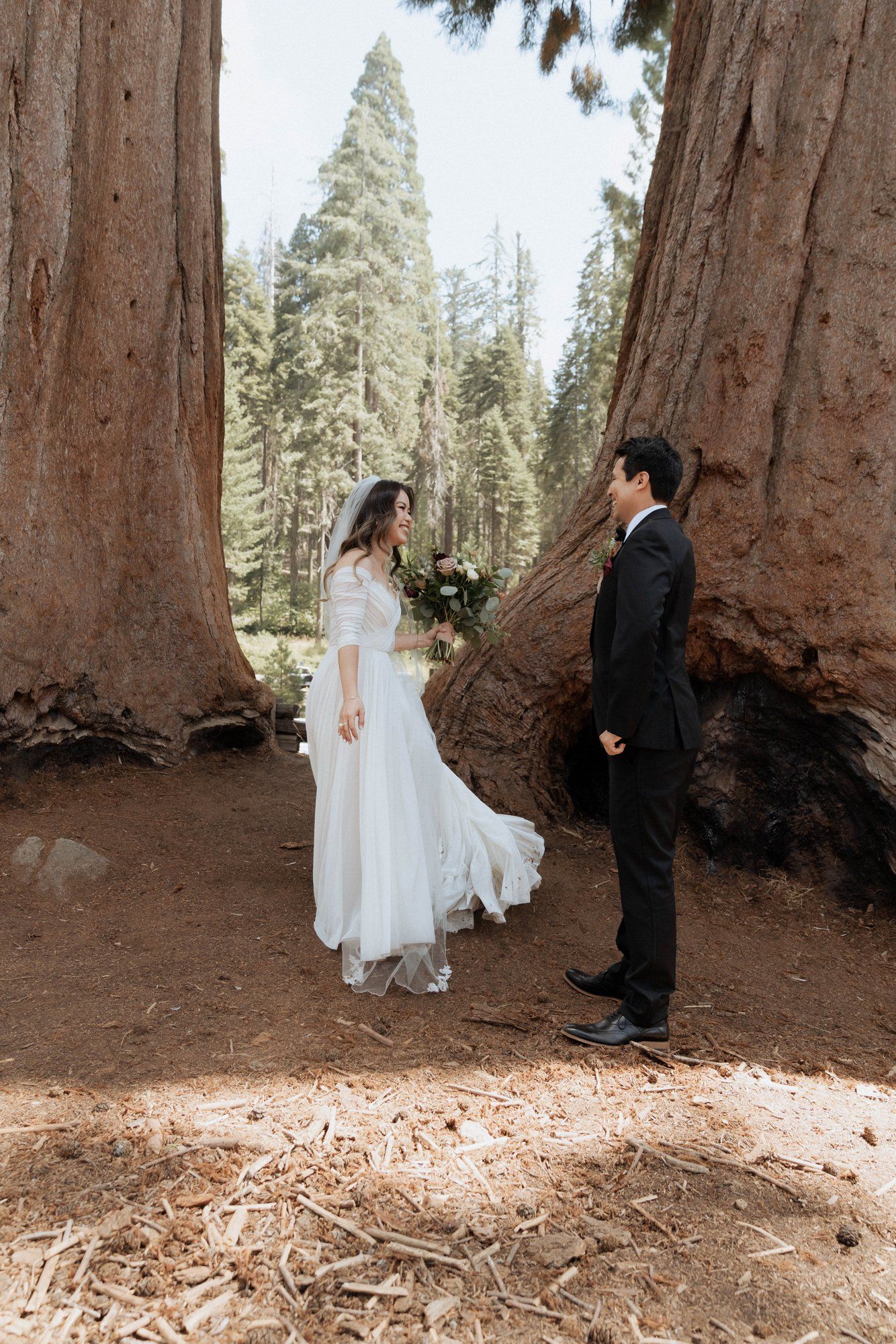 micro wedding in sequoia national park, A Sequoia Forest Ceremony on a Granite Overlook