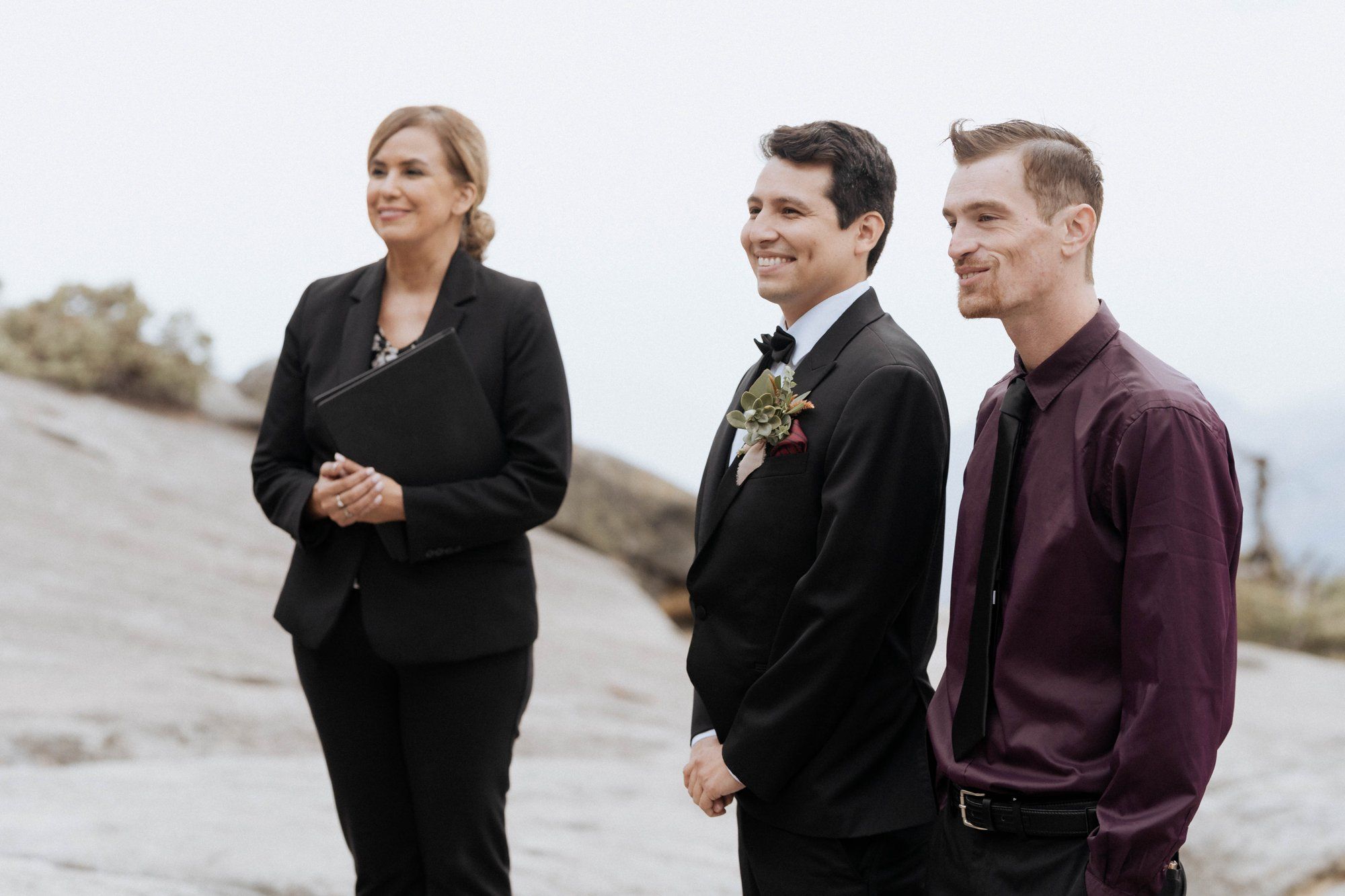 micro wedding in sequoia national park, A Sequoia Forest Ceremony on a Granite Overlook