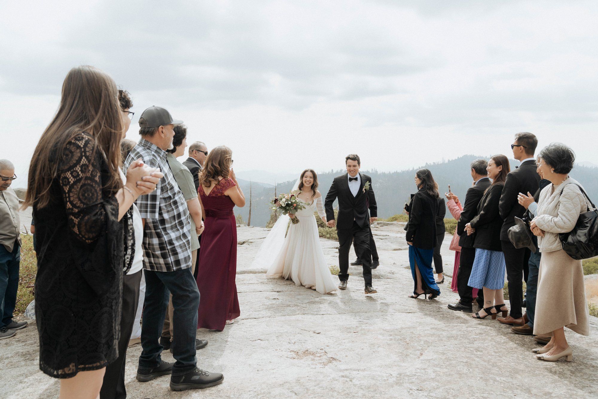 micro wedding in sequoia national park, A Sequoia Forest Ceremony on a Granite Overlook