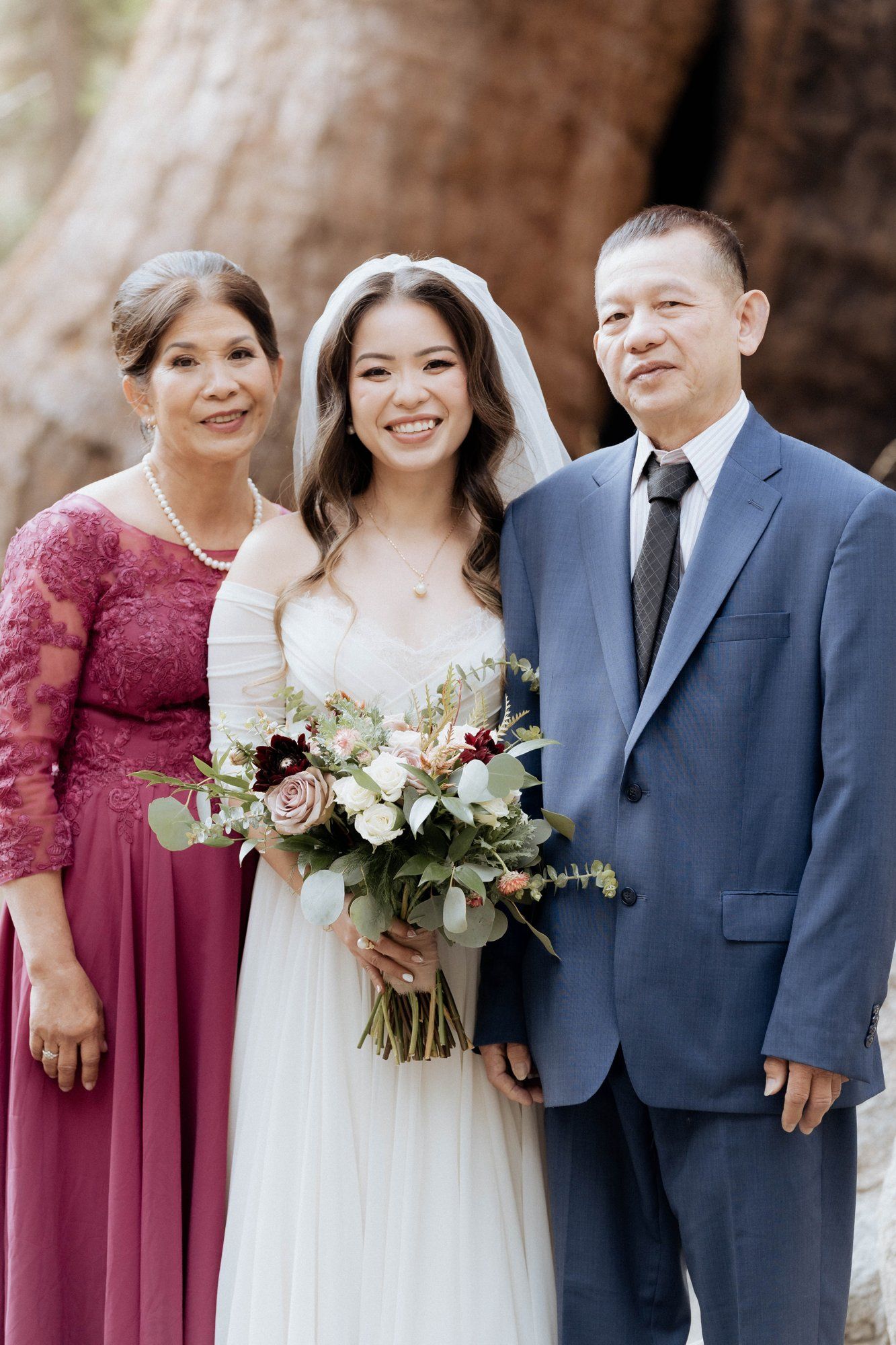 micro wedding in sequoia national park, Family Among the Giant Trees