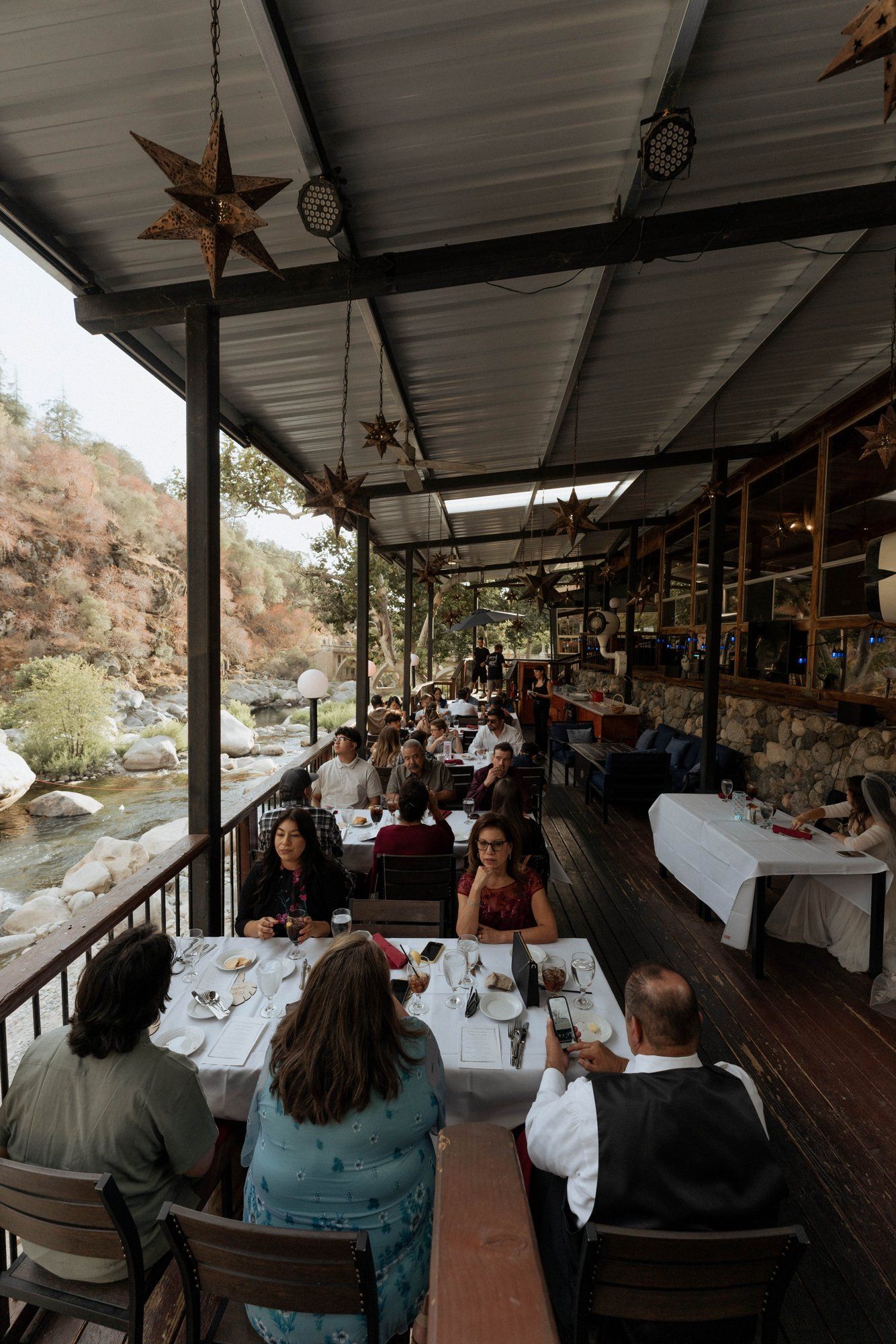 micro wedding in sequoia national park, Dinner at the Gateway Lodge